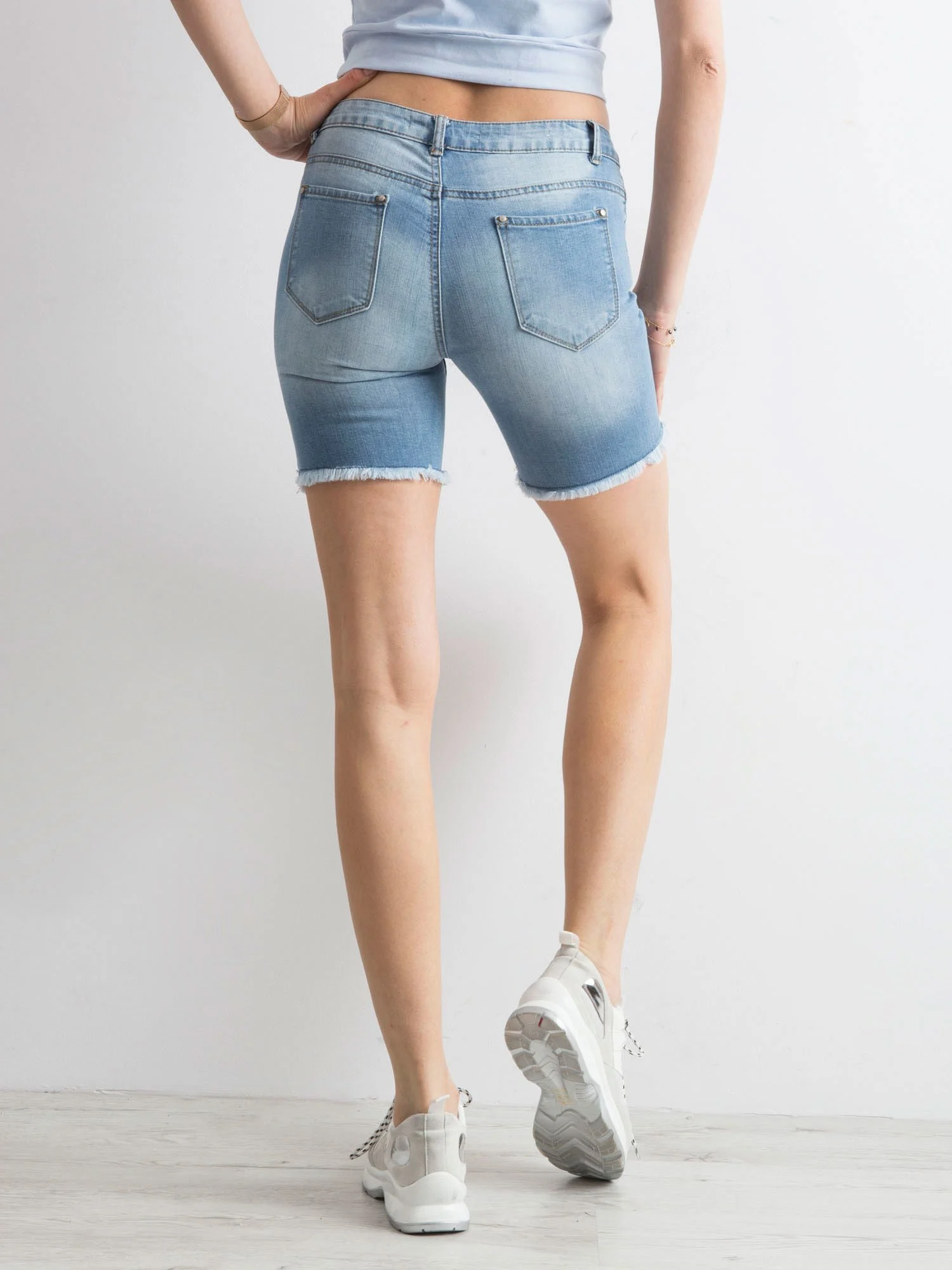 Pantaloni Scurti Dama Dreapta, Bumbac, Goodies, Albastru Casual - imagine 6