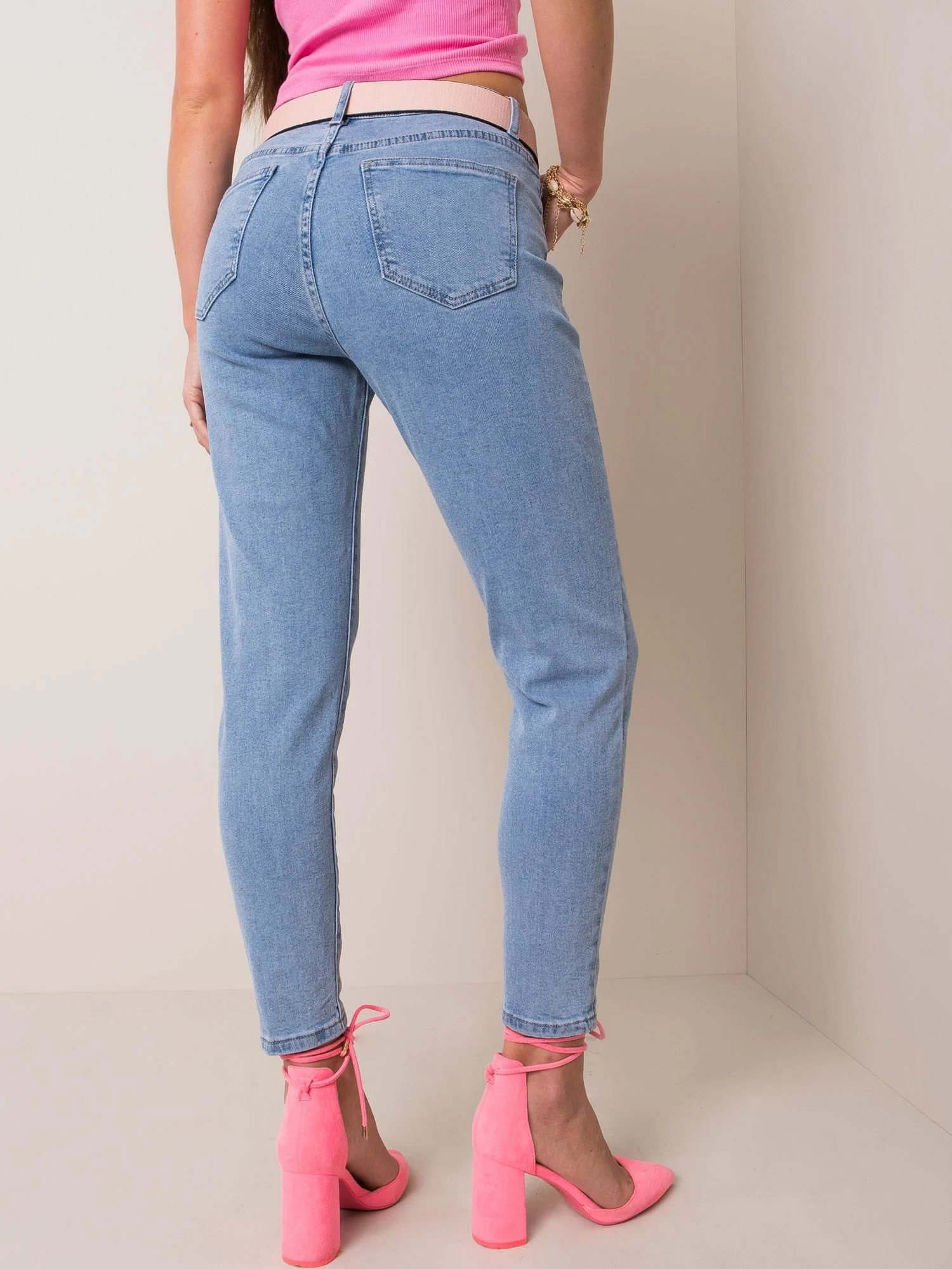 Blugi Dama Lunga, Conica, Denim Innovative Desing, Albastru Eleganta Office - imagine 4