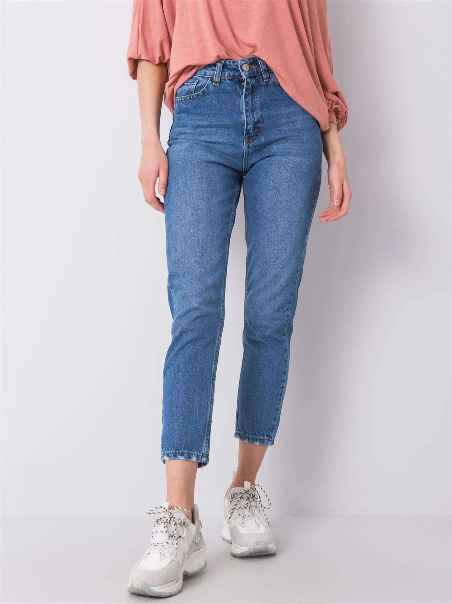 Blugi Dama Lunga, Conica, RUE PARIS, Albastru Casual - imagine 3
