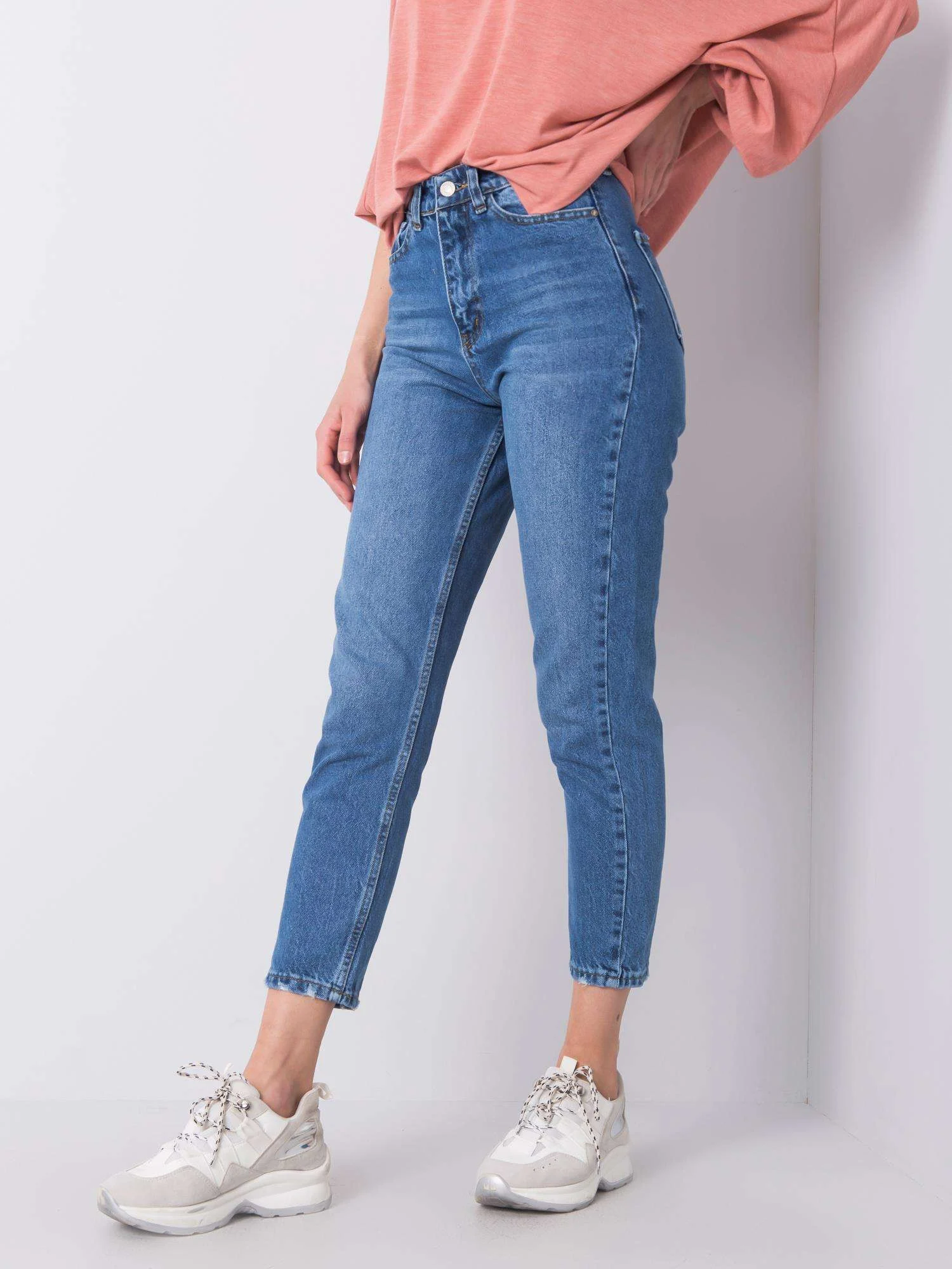 Blugi Dama Lunga, Conica, RUE PARIS, Albastru Casual - imagine 5