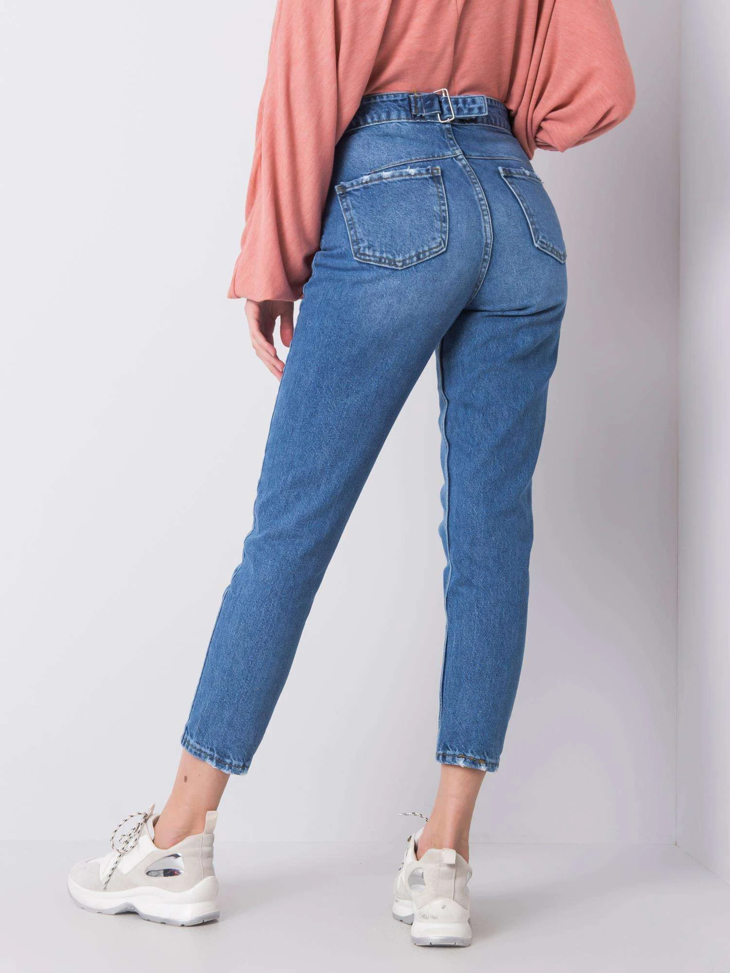 Blugi Dama Lunga, Conica, RUE PARIS, Albastru Casual - imagine 2