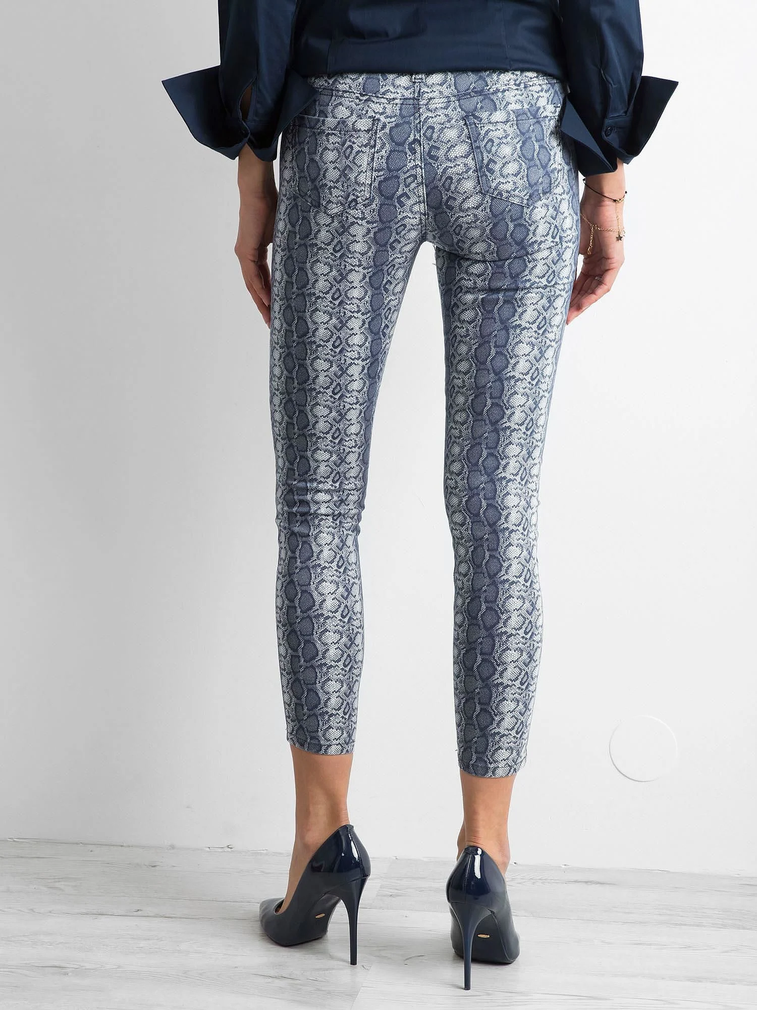 Blugi Dama Lunga, Animal print, Denim Innovative Desing, Albastru de Petrecere - imagine 4