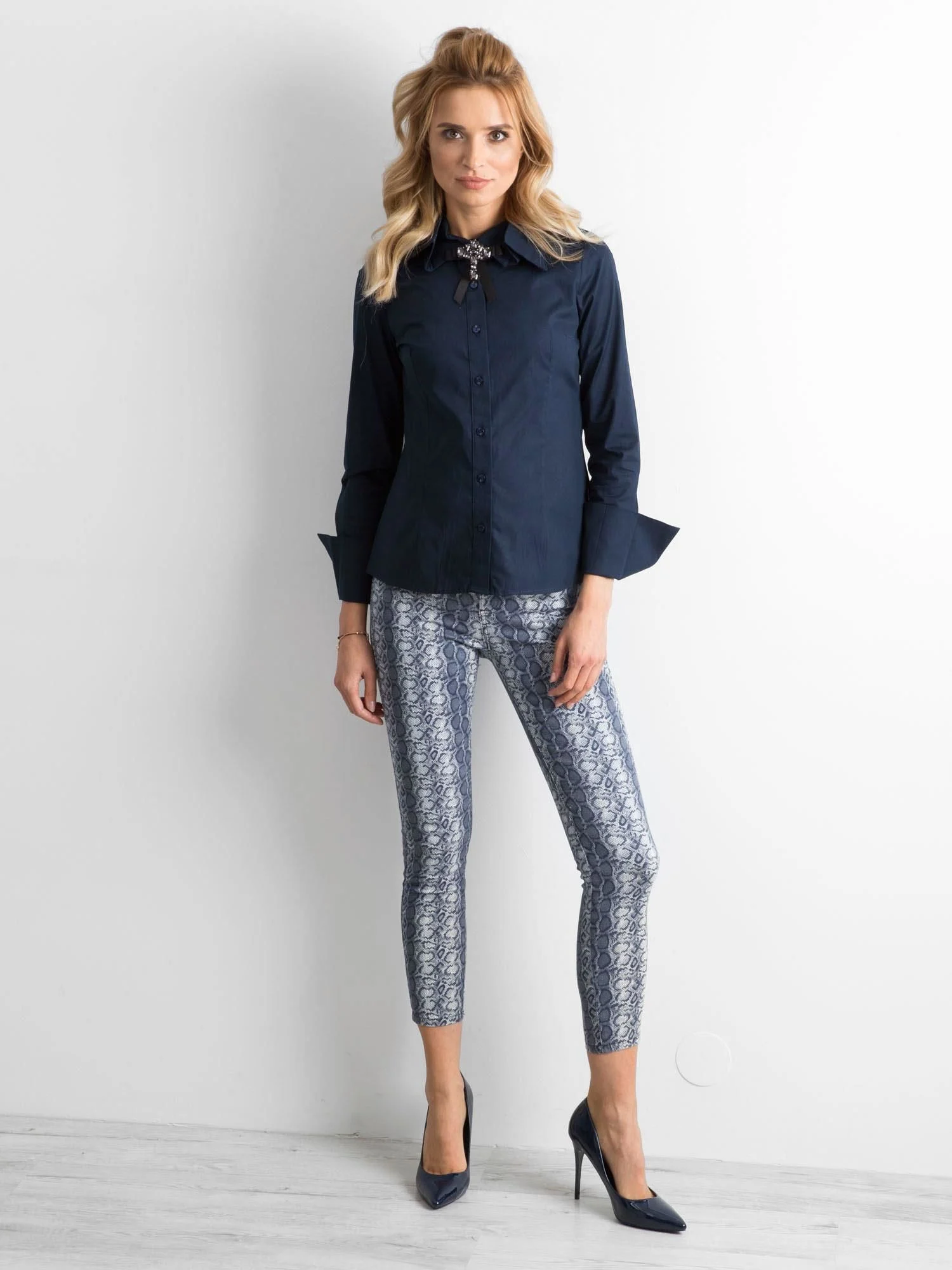 Blugi Dama Lunga, Animal print, Denim Innovative Desing, Albastru de Petrecere - imagine 2