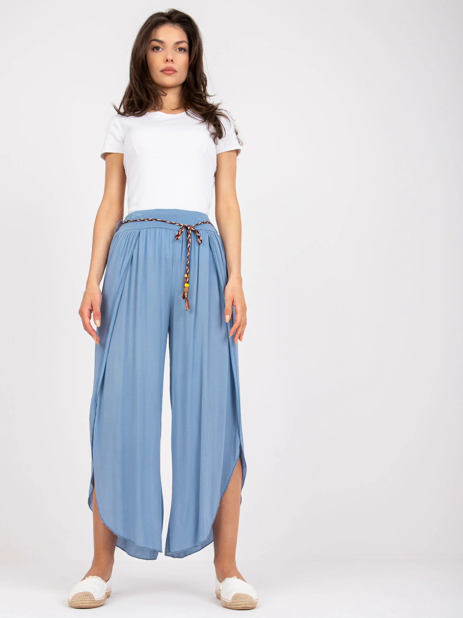 Pantaloni Dama Lejera, Guler inalt, Och Bella, Albastru - imagine 2