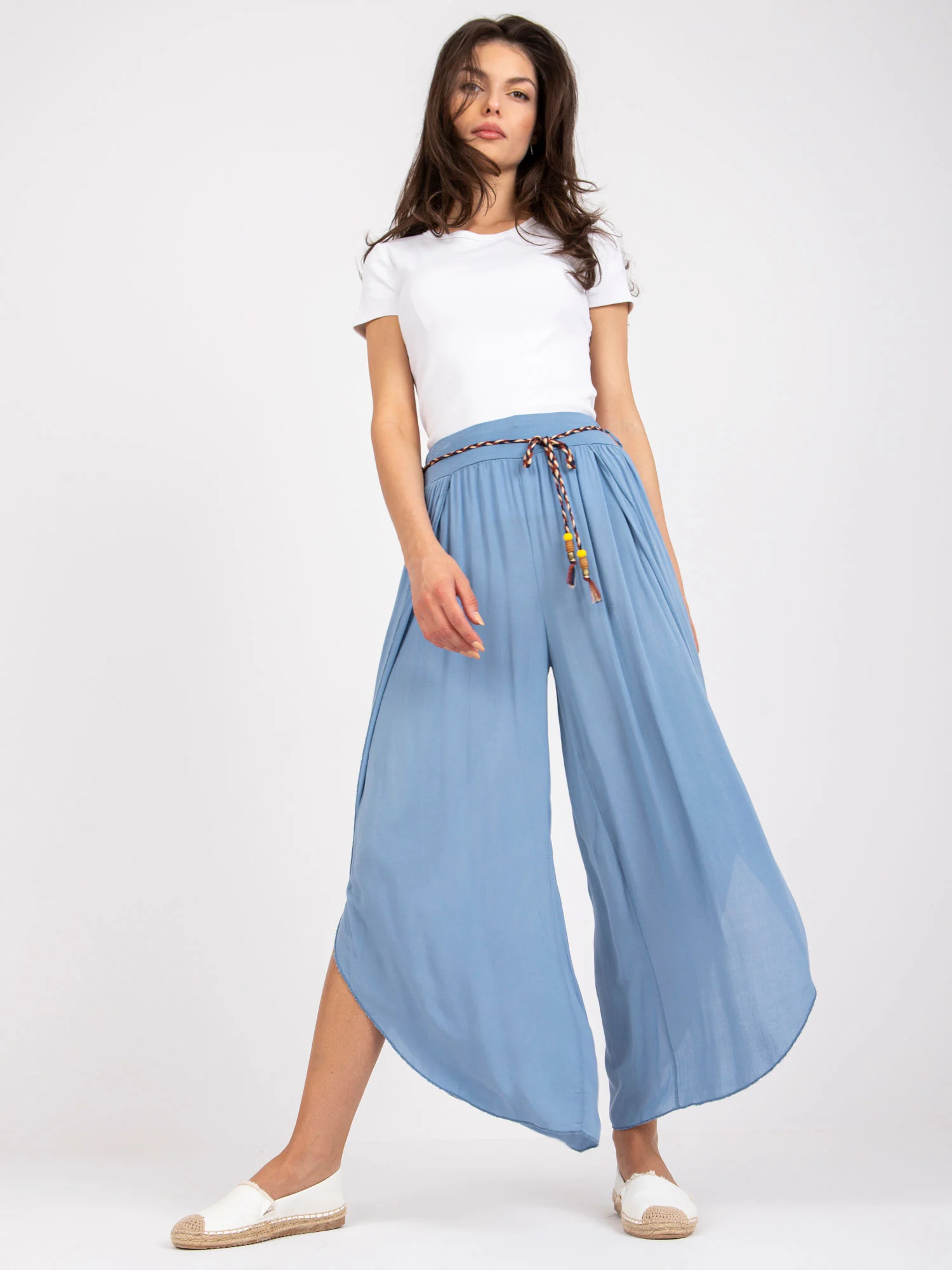 Pantaloni Dama Lejera, Guler inalt, Och Bella, Albastru - imagine 5
