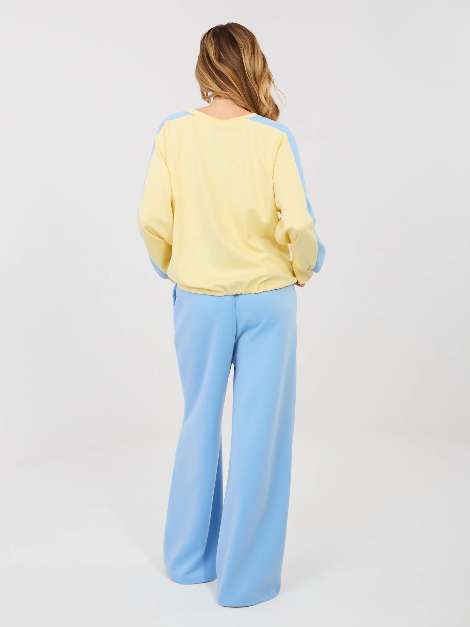 Compleu Dama Maneca lunga, Larga, RUE PARIS, Albastru Casual - imagine 2