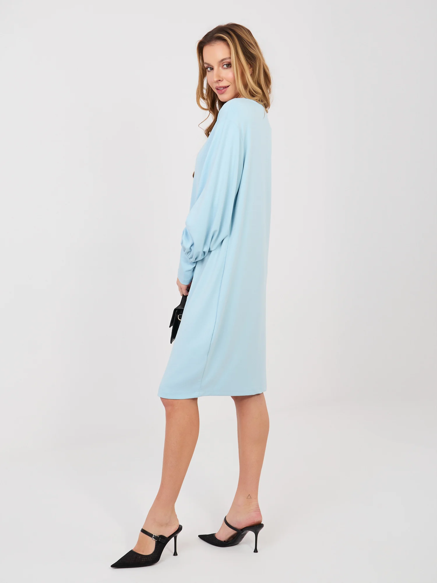 Rochie Dama Maxi, Rochie dreapta, RUE PARIS, Albastru Eleganta Office - Image 2
