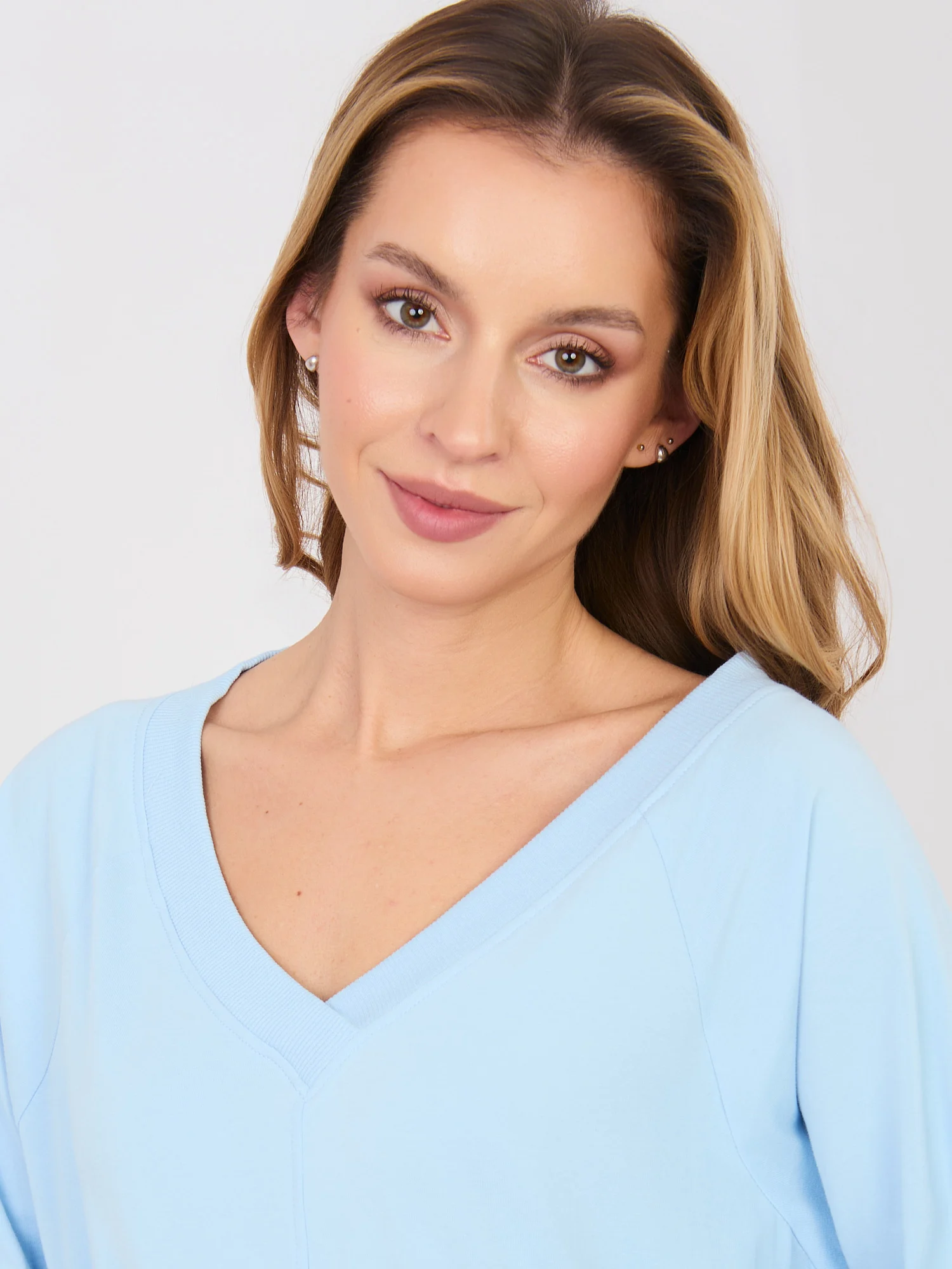 Rochie Dama Maneca 3/4, Rochie dreapta, BASIC FEEL GOOD, Albastru - Image 2