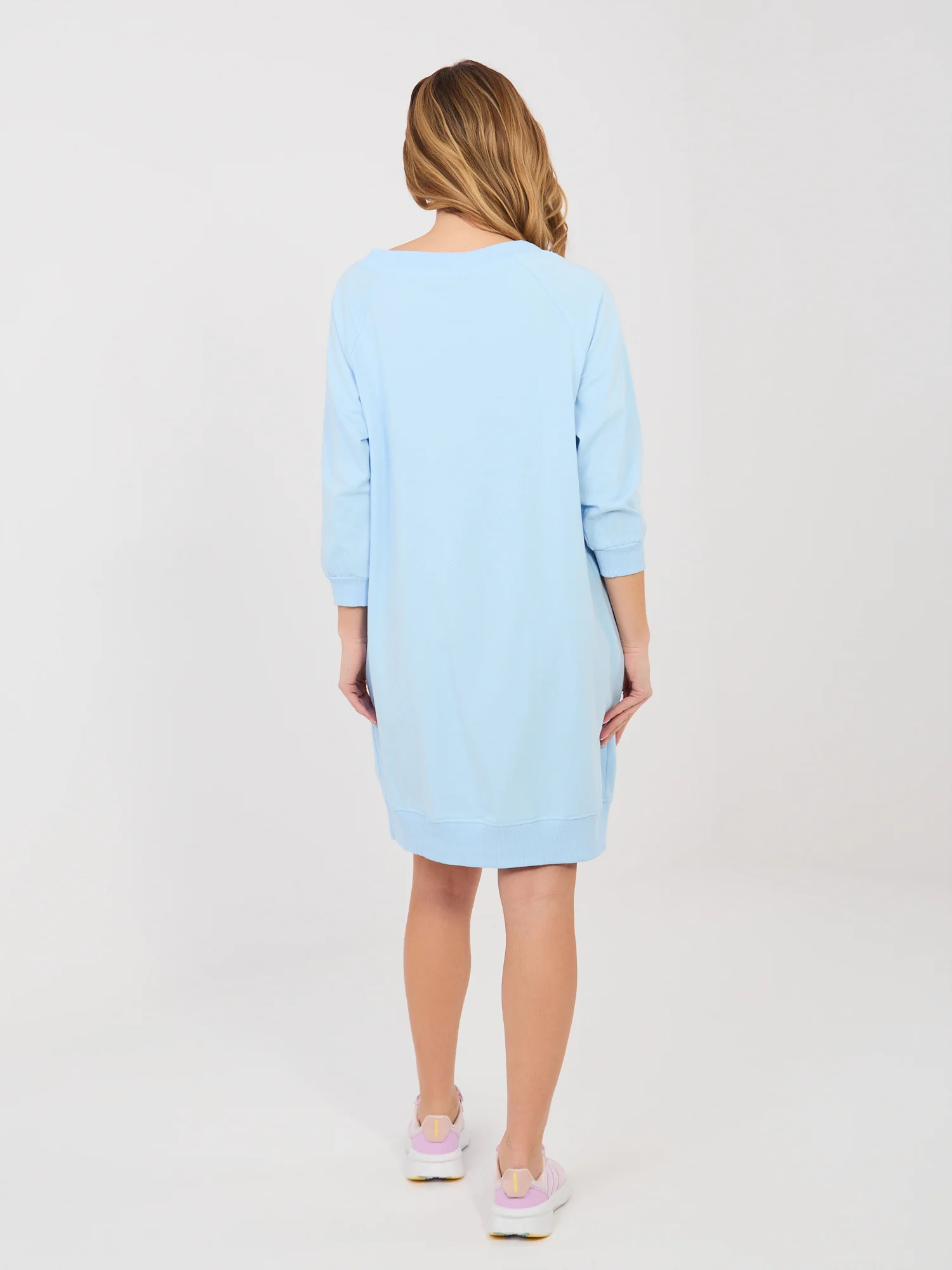 Rochie Dama Maneca 3/4, Rochie dreapta, BASIC FEEL GOOD, Albastru - Image 5