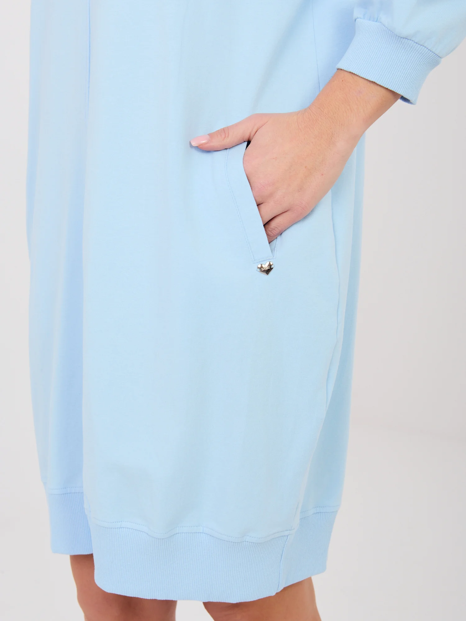 Rochie Dama Maneca 3/4, Rochie dreapta, BASIC FEEL GOOD, Albastru - Image 3