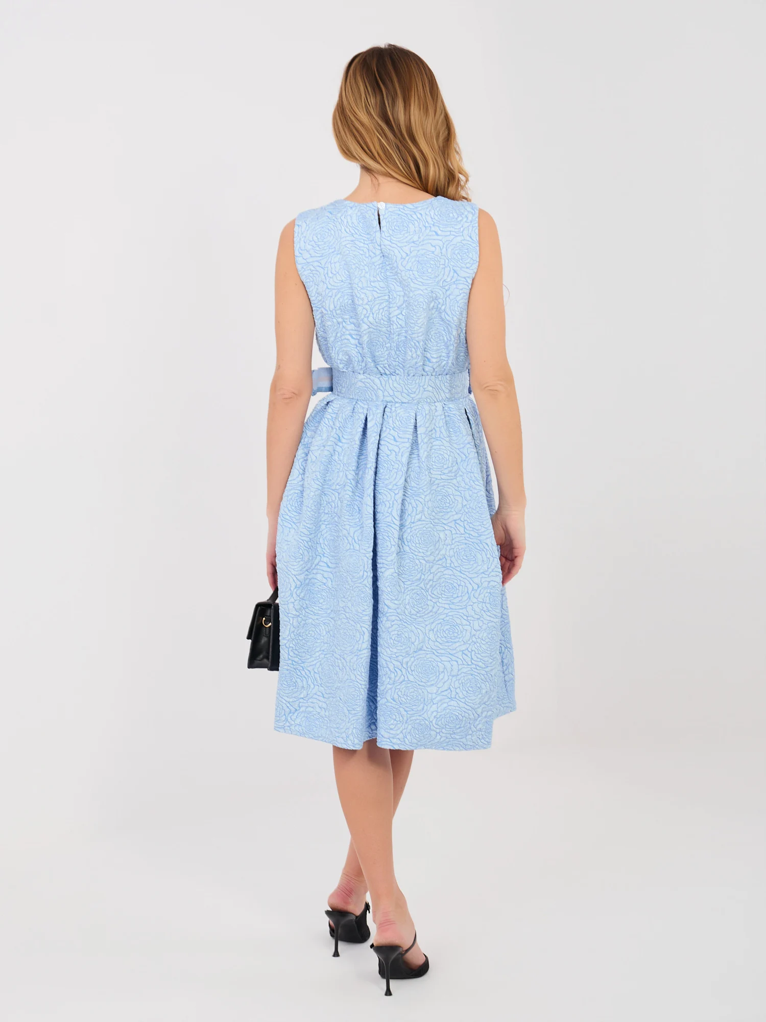 Rochie Dama Fara maneci, Imprimat, RUE PARIS, Albastru de Petrecere - imagine 2