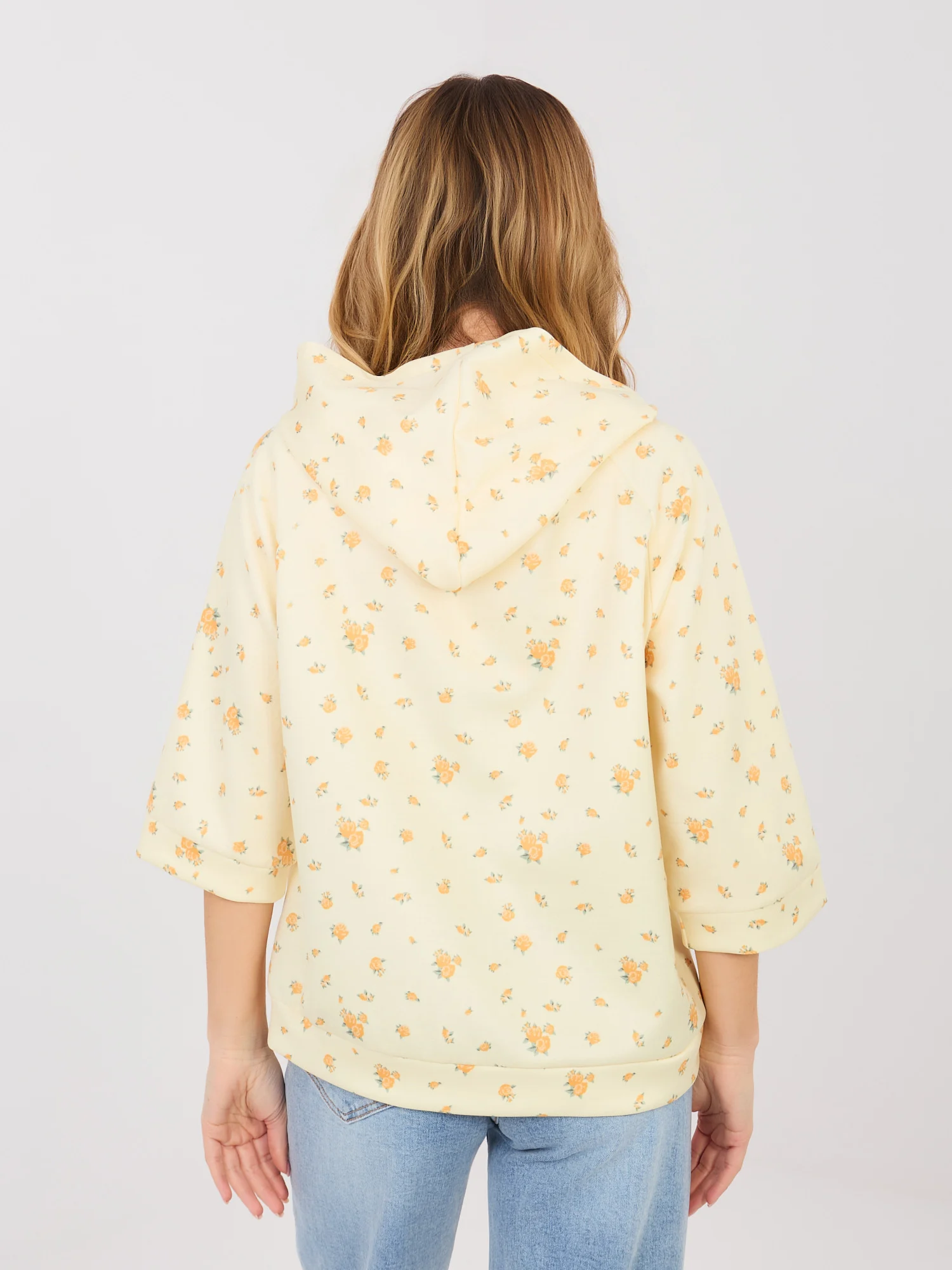 Bluza Dama Maneca 3/4, Floral, ITALY MODA, Galben Casual - imagine 5