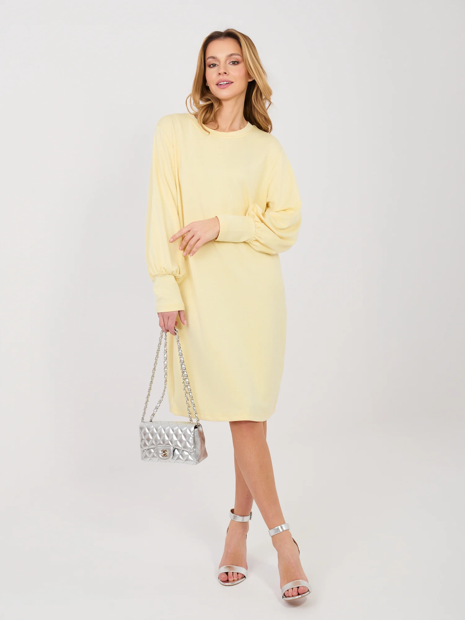 Rochie Dama Maxi, Rochie dreapta, RUE PARIS, Galben Eleganta Office - Image 2
