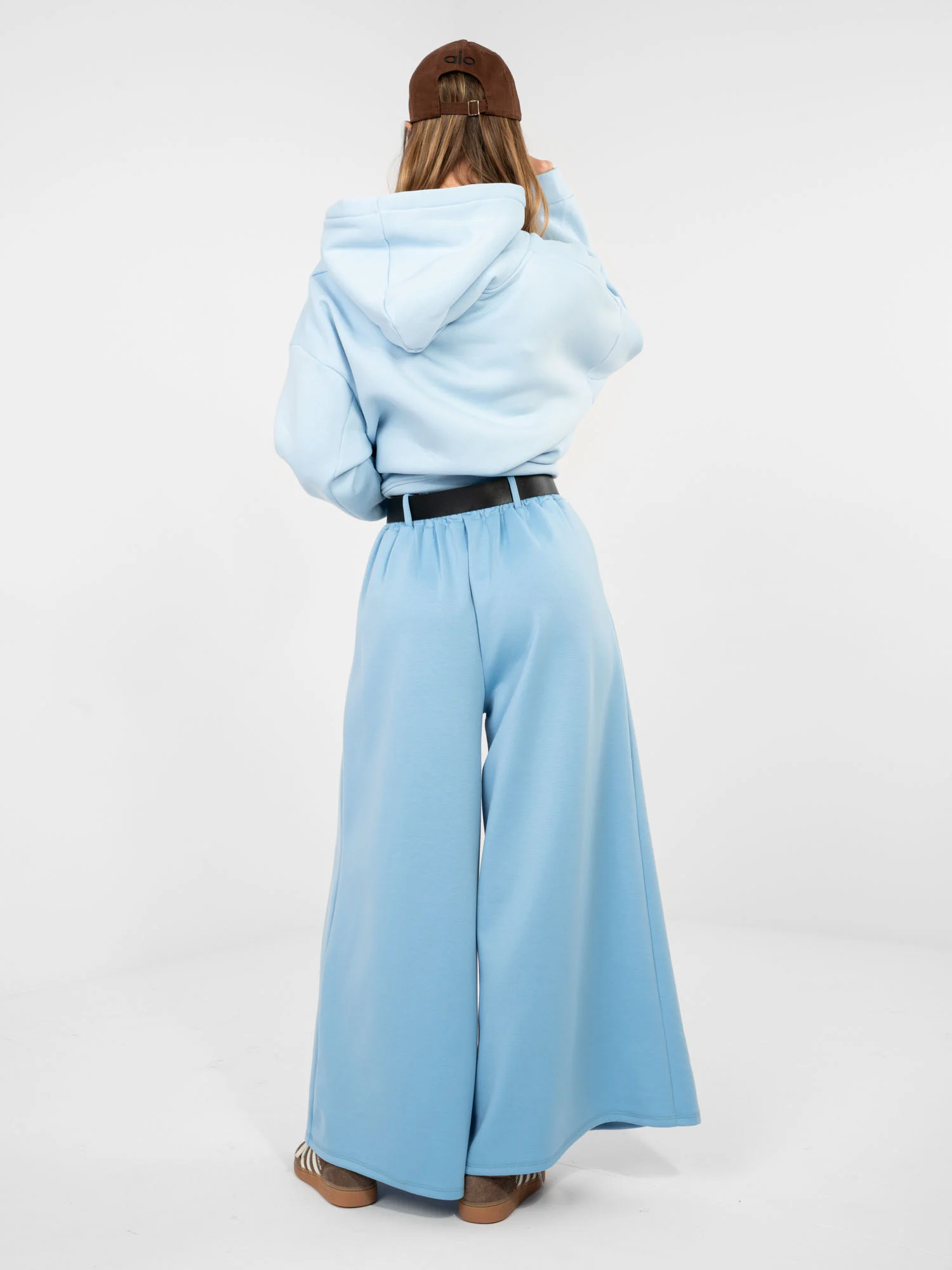Pantaloni Dama Elegant, Guler inalt, RUE PARIS, Albastru Eleganta Office - imagine 5