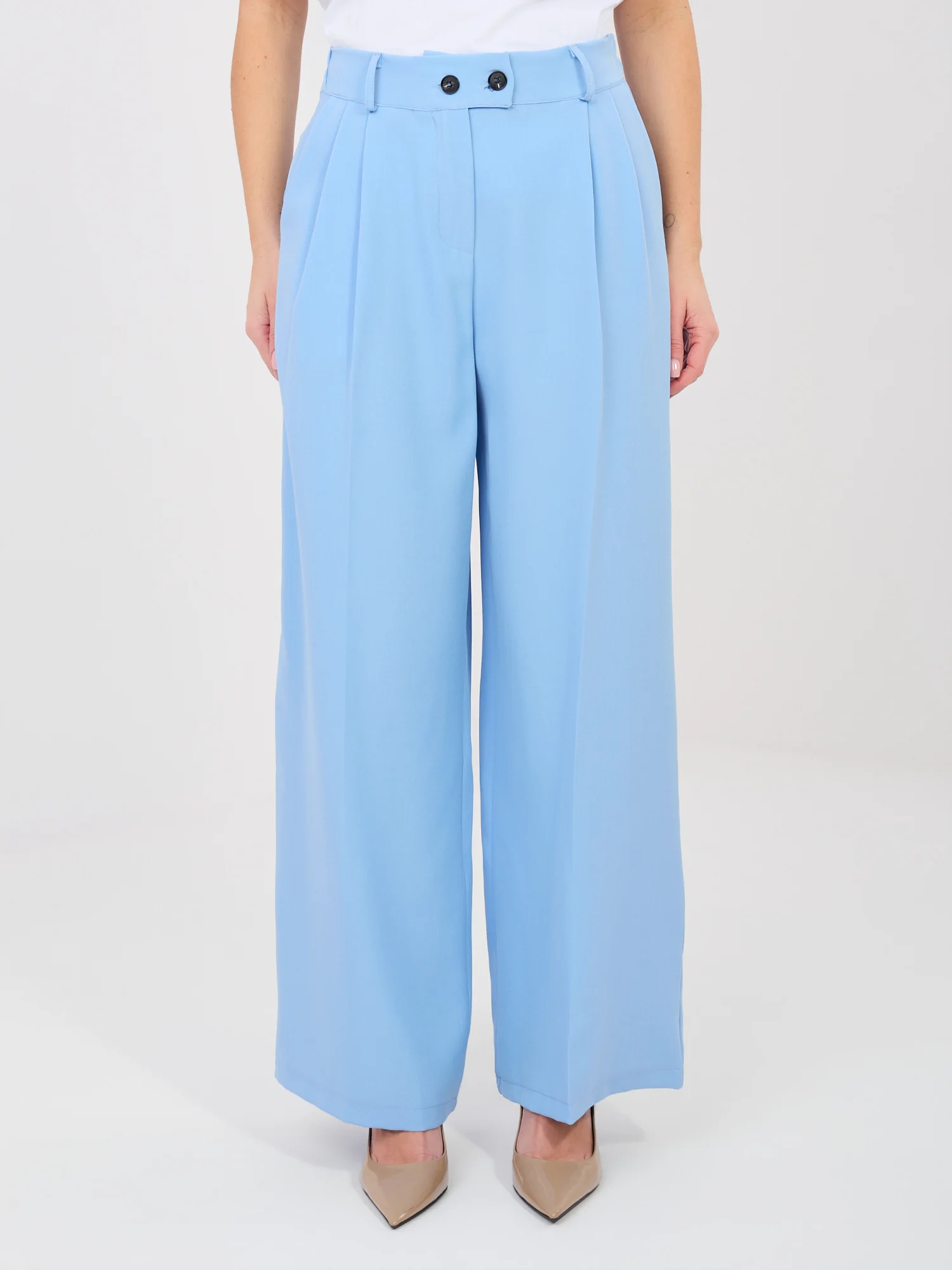 Pantaloni Dama Lunga, Elegant, RUE PARIS, Albastru de Petrecere - imagine 6