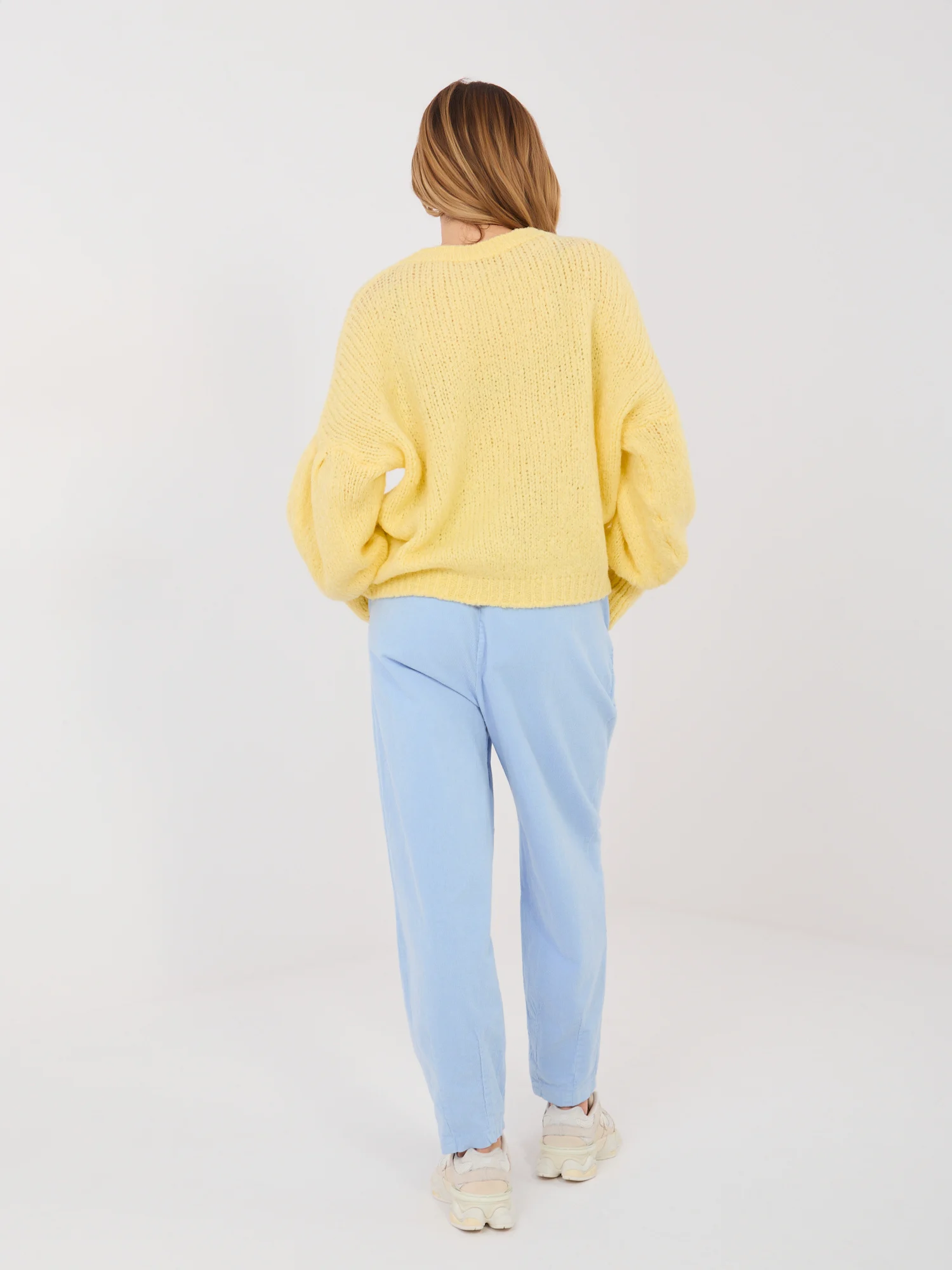 Pantaloni Dama Conica, Guler inalt, ITALY MODA, Albastru Eleganta Office - imagine 5