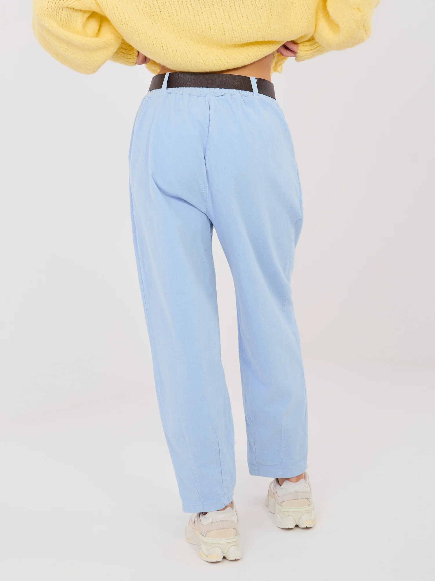 Pantaloni Dama Conica, Guler inalt, ITALY MODA, Albastru Eleganta Office - imagine 6