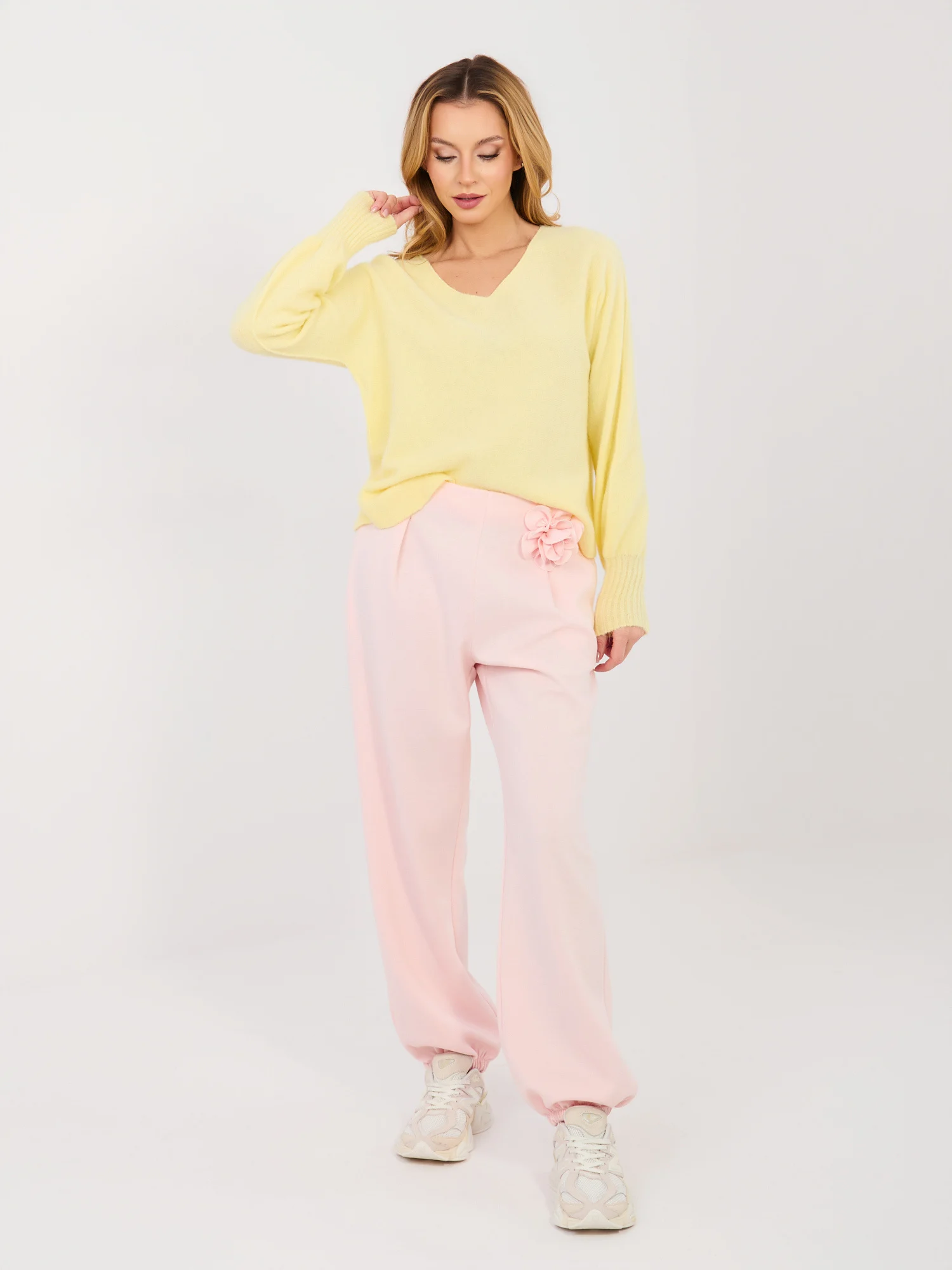 Pantaloni Dama Lunga, Elegant, ITALY MODA, Roz Eleganta - Image 3