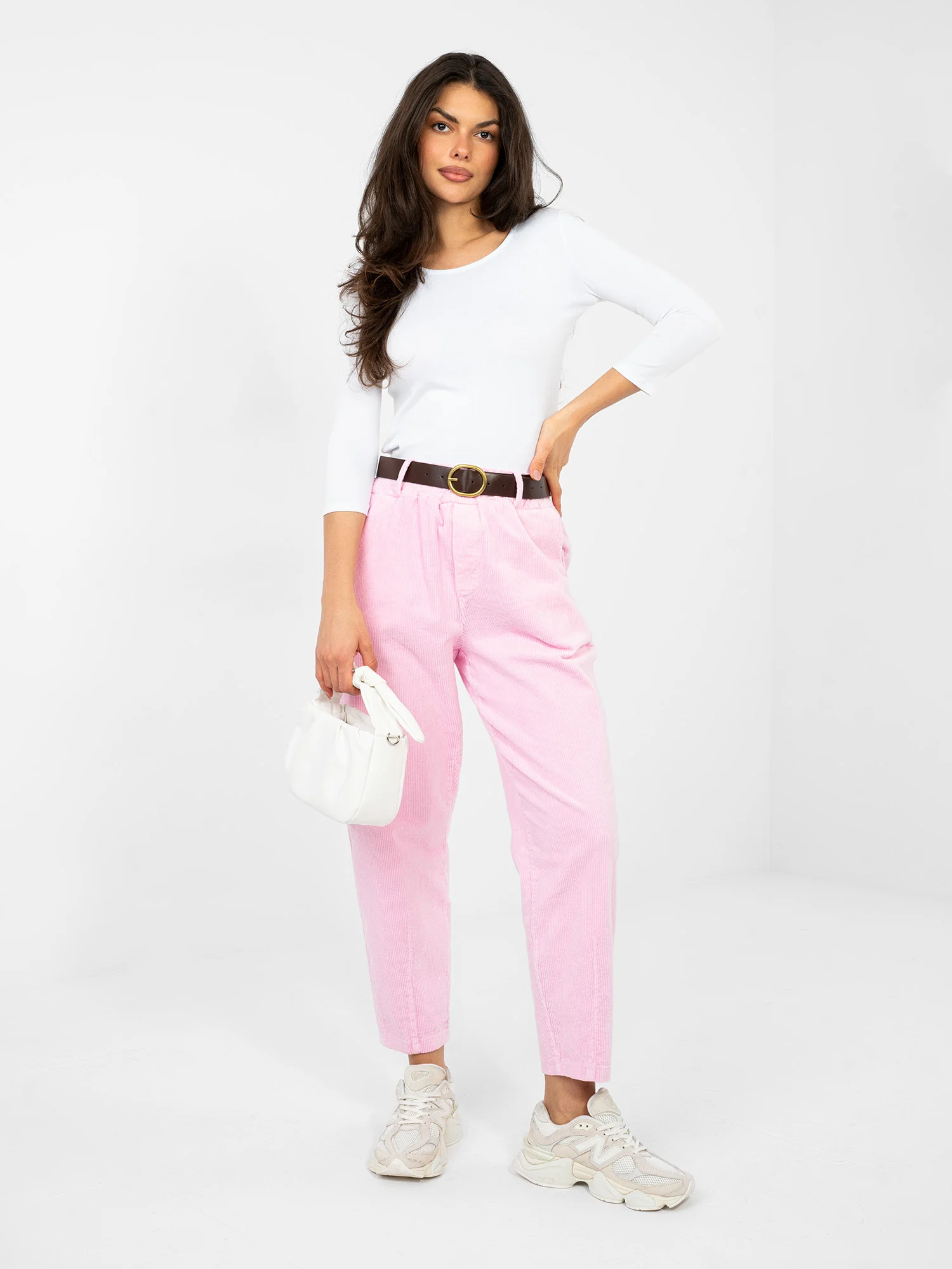 Pantaloni Dama 7/8, Conica, ITALY MODA, Roz Eleganta Office - imagine 2