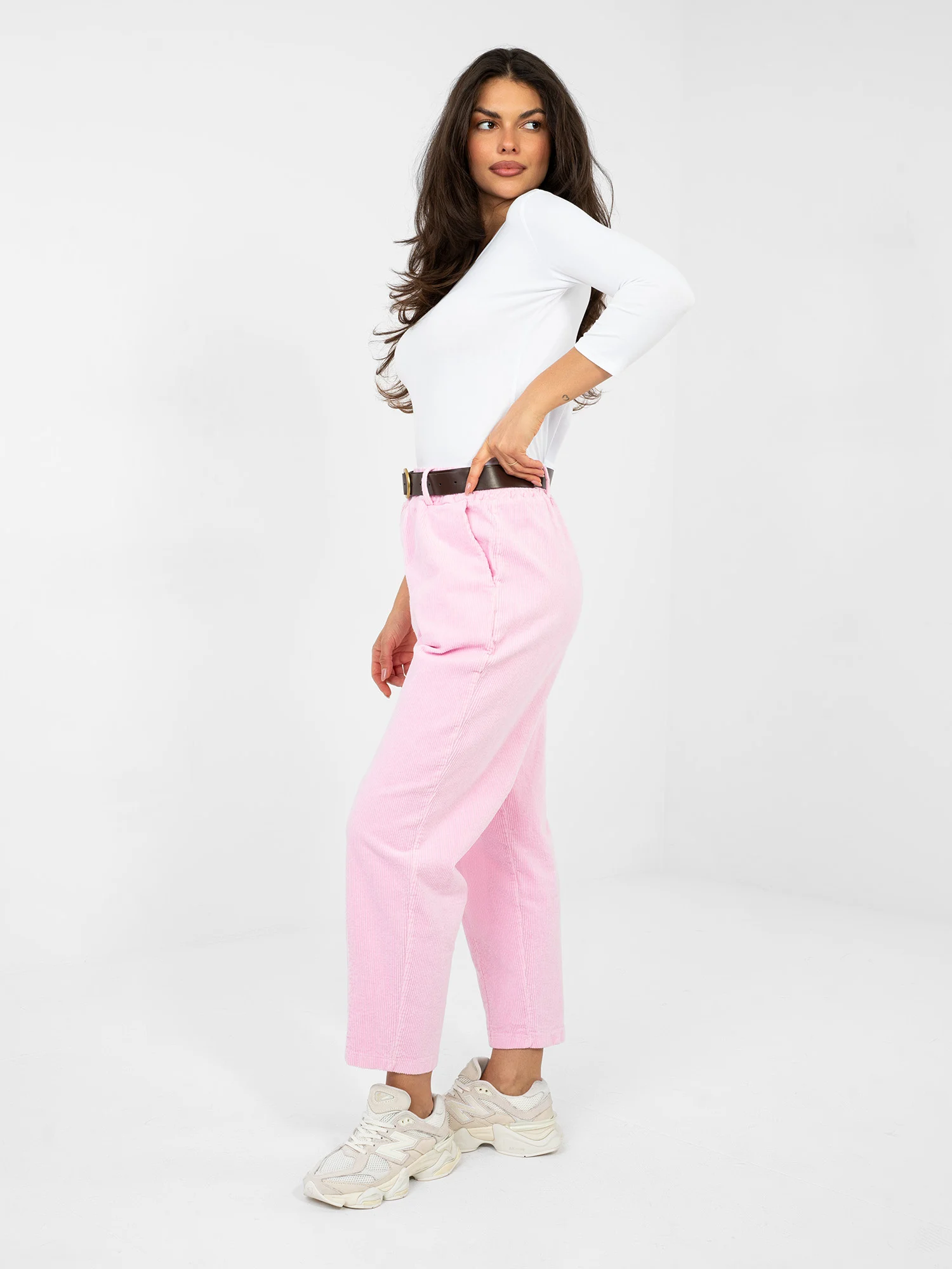 Pantaloni Dama 7/8, Conica, ITALY MODA, Roz Eleganta Office - imagine 6