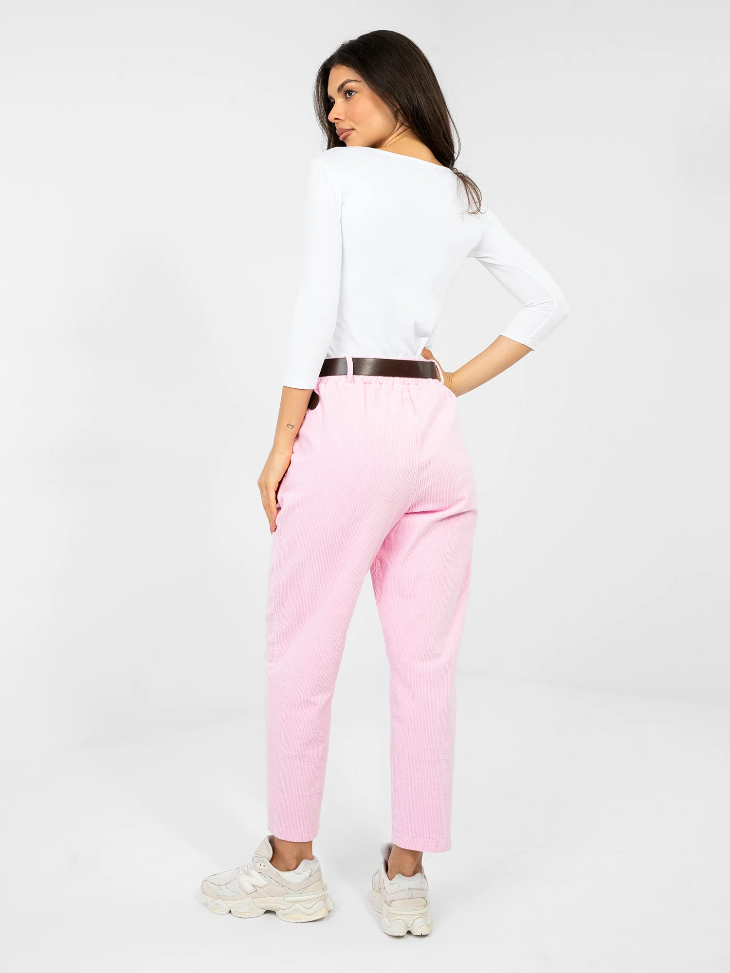 Pantaloni Dama 7/8, Conica, ITALY MODA, Roz Eleganta Office - imagine 5