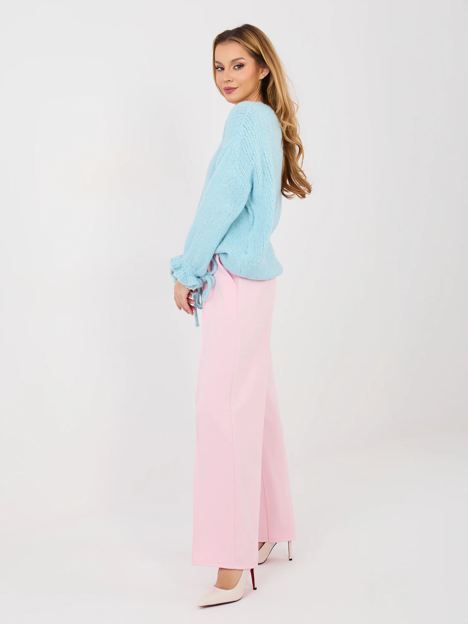 Pantaloni Dama Lunga, Elegant, RUE PARIS, Roz Eleganta Office - imagine 5