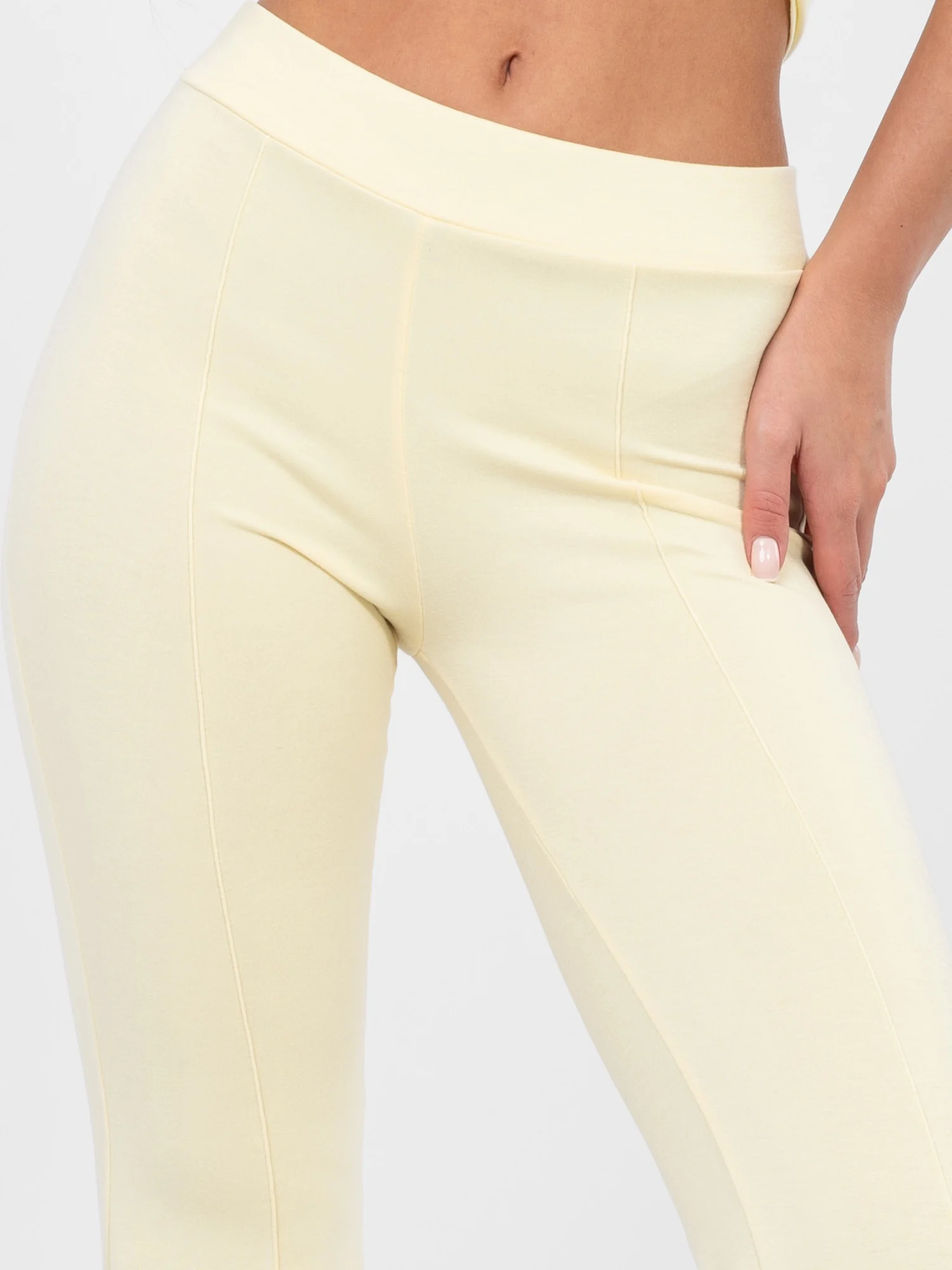 Pantaloni Trening Dama Lejera, Guler inalt, RUE PARIS, Galben - imagine 5