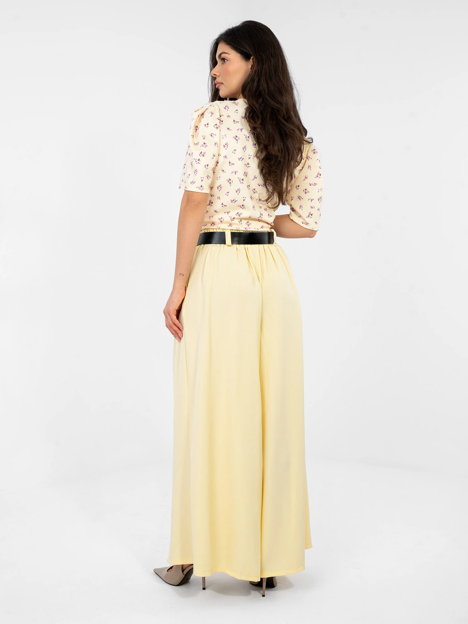 Pantaloni Dama Lunga, Elegant, RUE PARIS, Galben Eleganta Office - imagine 2