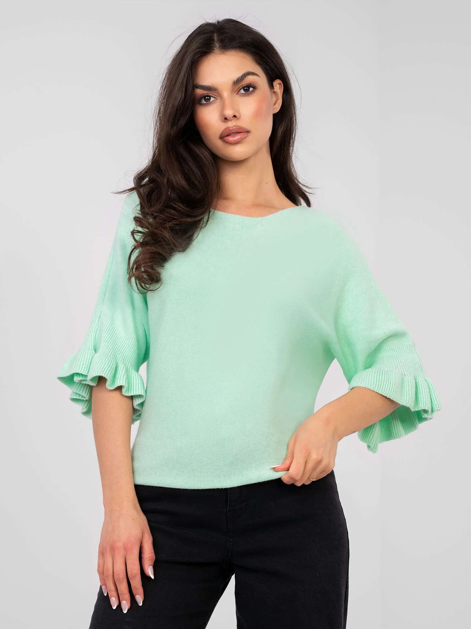 Pulover Dama Maneca 3/4, Elegant, ITALY MODA, Menta Eleganta Office - Image 5