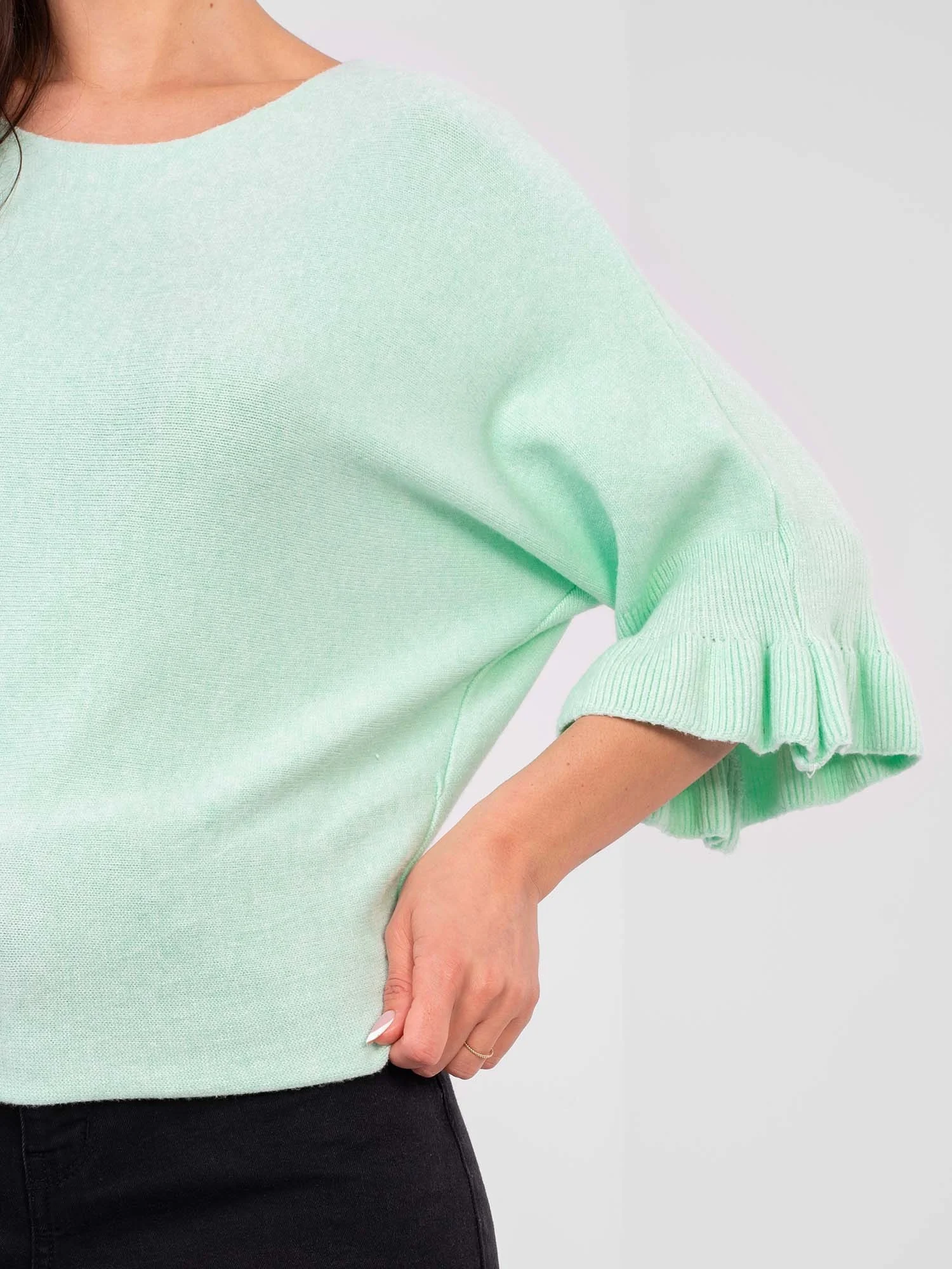 Pulover Dama Maneca 3/4, Elegant, ITALY MODA, Menta Eleganta Office - Image 4