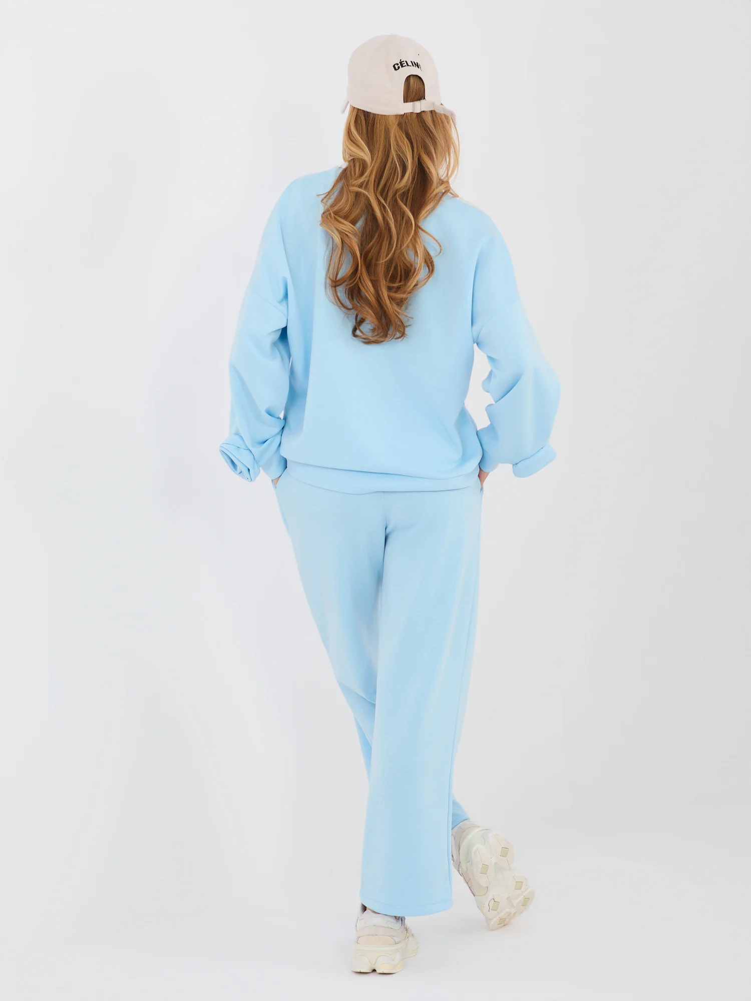 Compleu Dama Maneca lunga, Dreapta, ITALY MODA, Albastru Casual - imagine 4