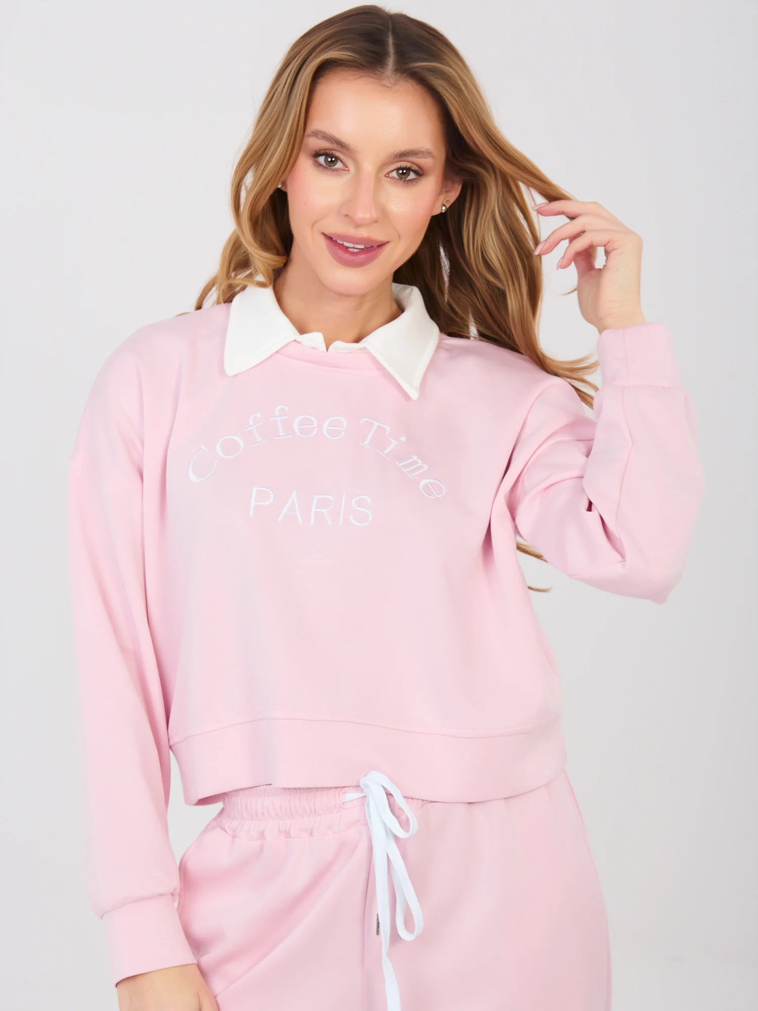 Compleu Dama Maneca lunga, Dreapta, ITALY MODA, Roz Casual - imagine 8