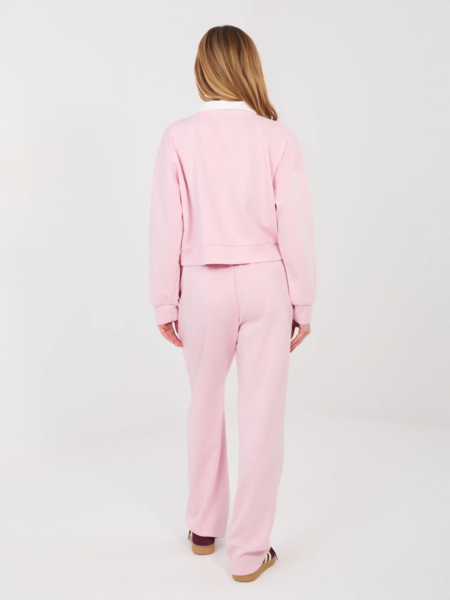 Compleu Dama Maneca lunga, Dreapta, ITALY MODA, Roz Casual - imagine 4