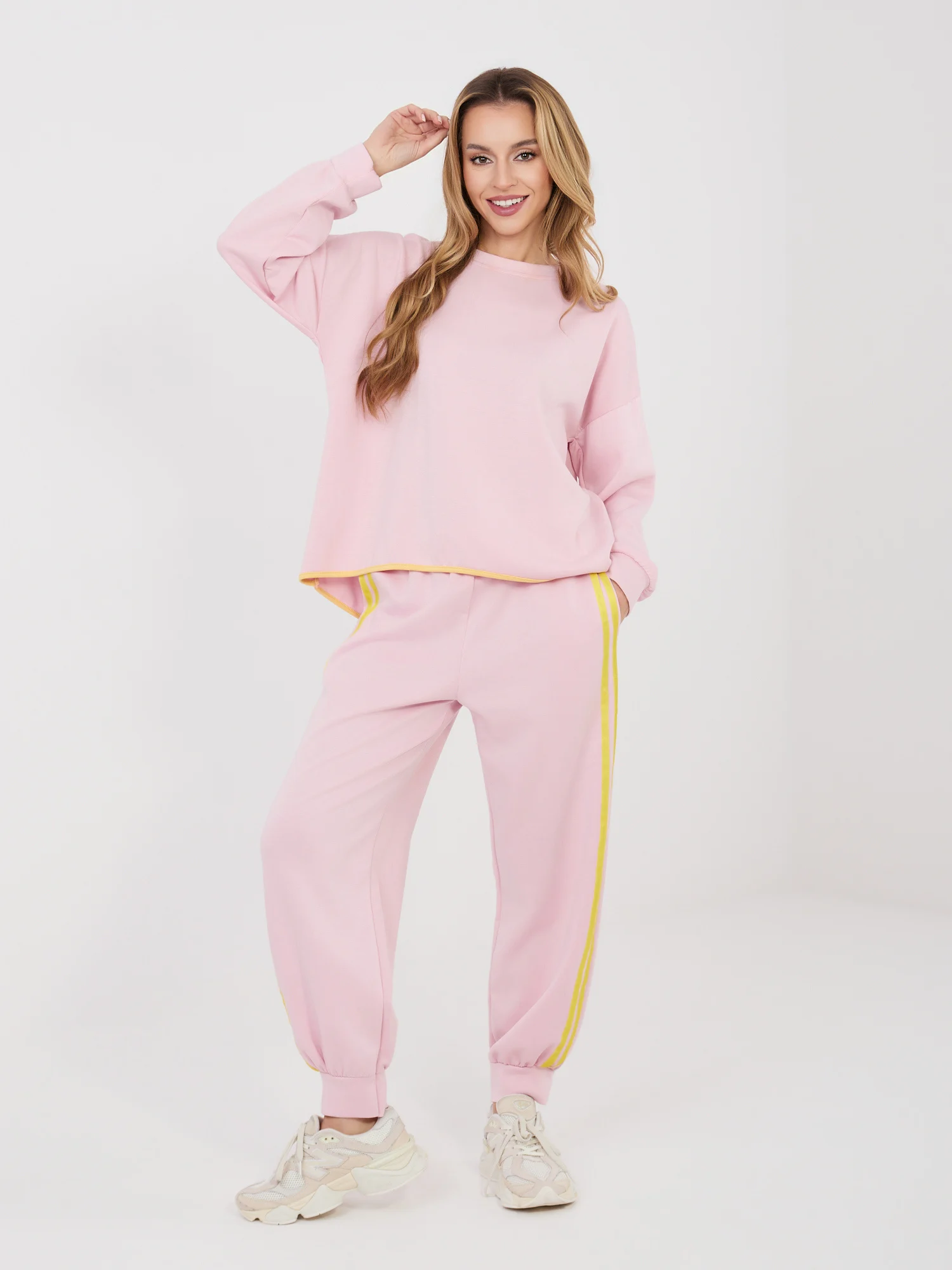 Compleu Dama Maneca lunga, Mansete elastice, RUE PARIS, Roz Casual - imagine 6
