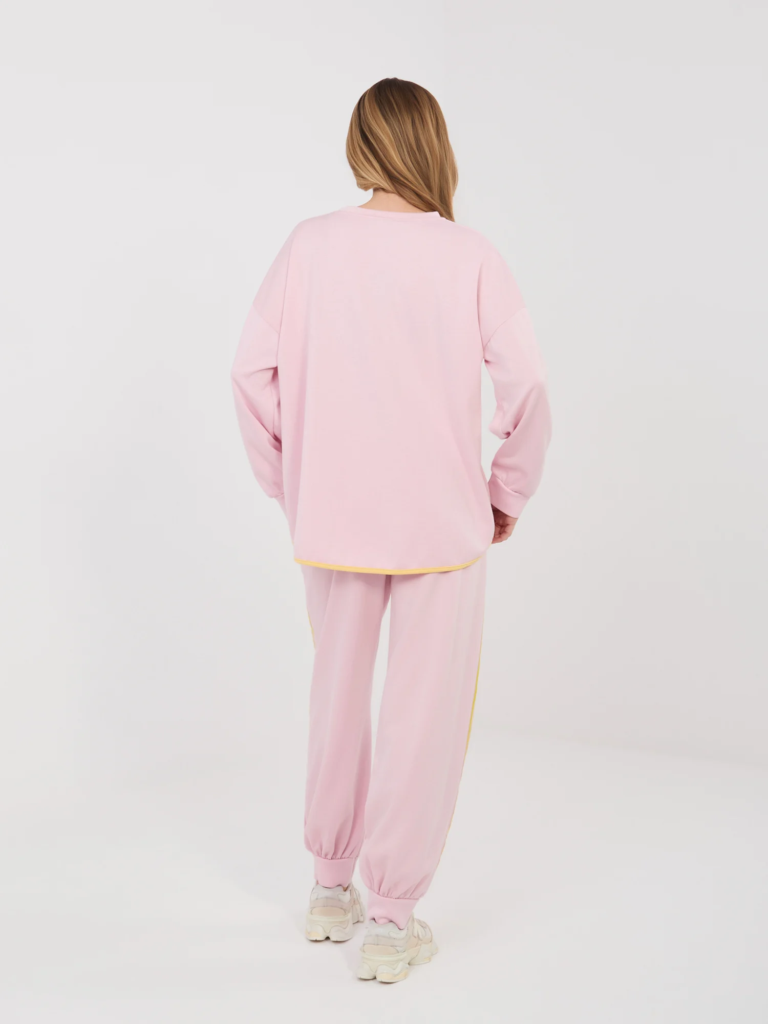 Compleu Dama Maneca lunga, Mansete elastice, RUE PARIS, Roz Casual - imagine 3