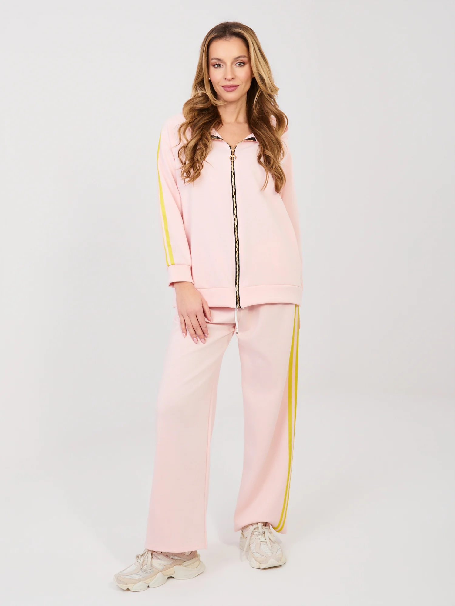 Compleu Dama Maneca lunga, Larga, RUE PARIS, Roz Casual - imagine 6