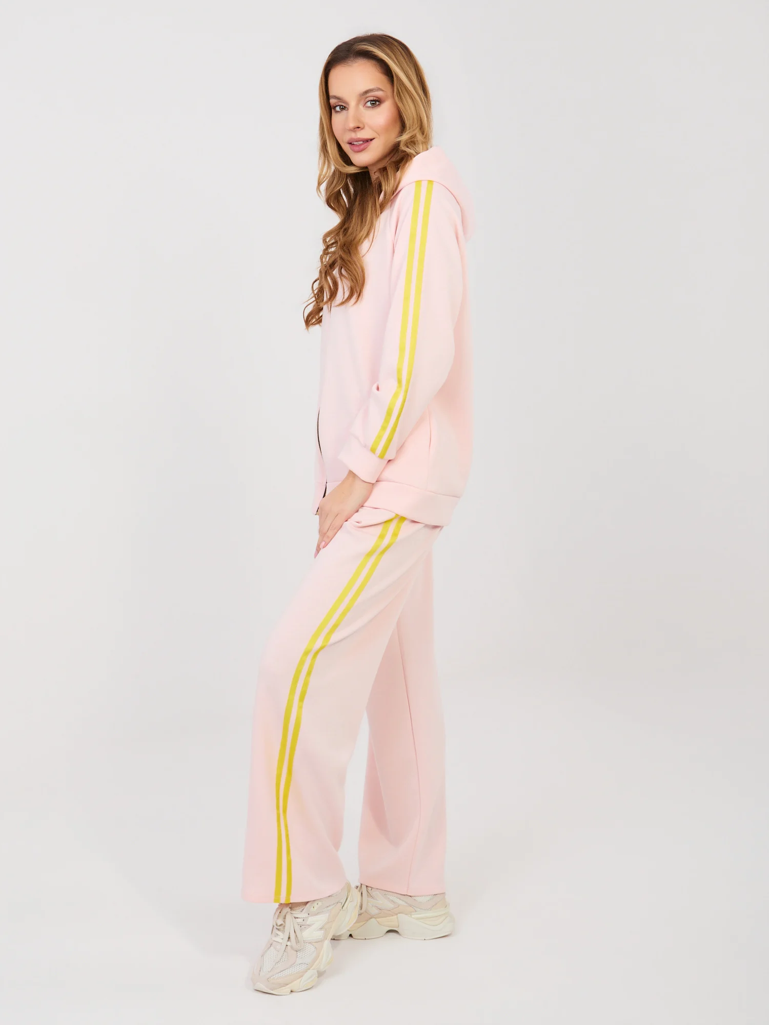 Compleu Dama Maneca lunga, Larga, RUE PARIS, Roz Casual - imagine 4