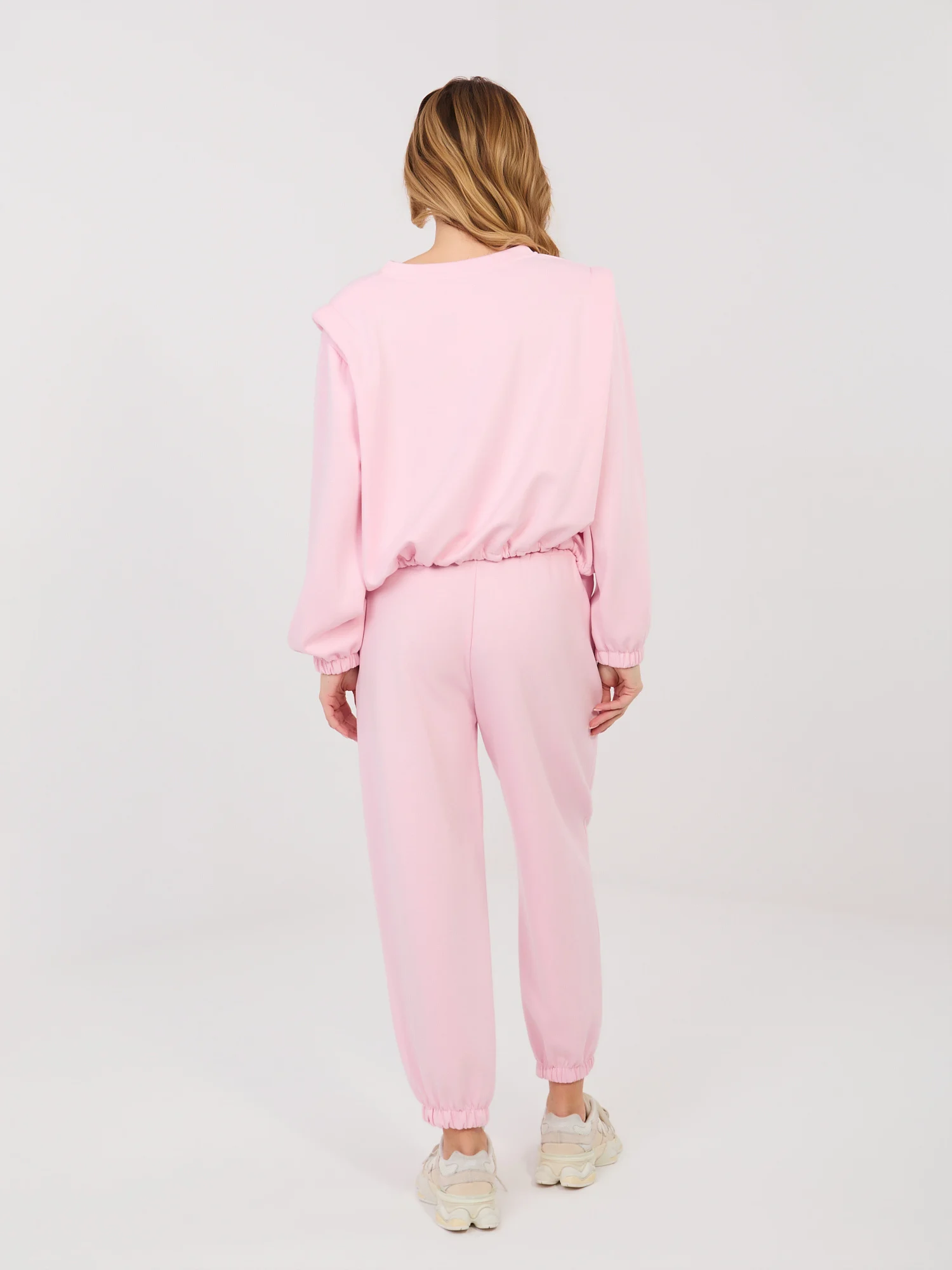 Compleu Dama Maneca lunga, Mansete elastice, RUE PARIS, Roz Casual - imagine 4