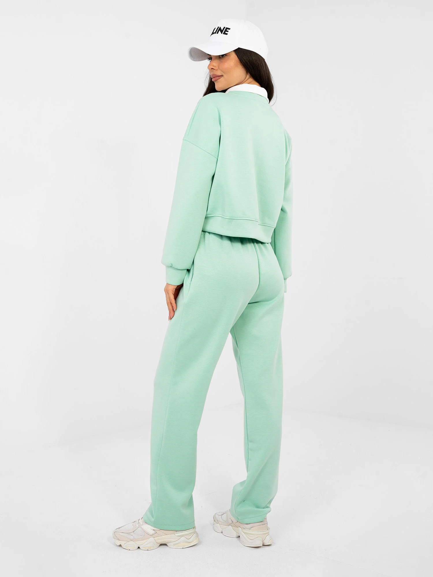 Compleu Dama Maneca lunga, Imprimat, ITALY MODA, Verde Casual - Image 6