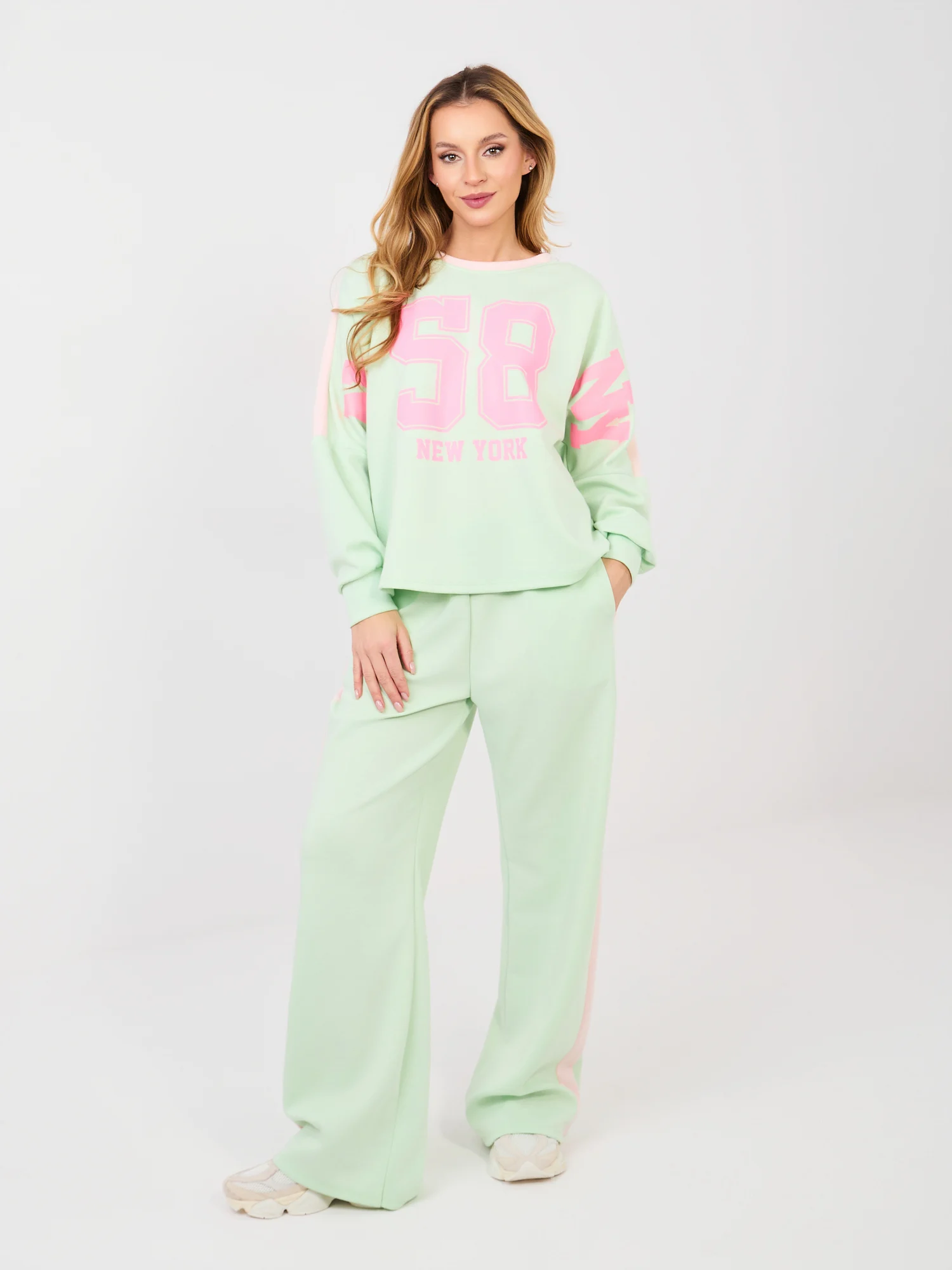 Compleu Dama Maneca lunga, Larga, RUE PARIS, Verde Casual - imagine 5