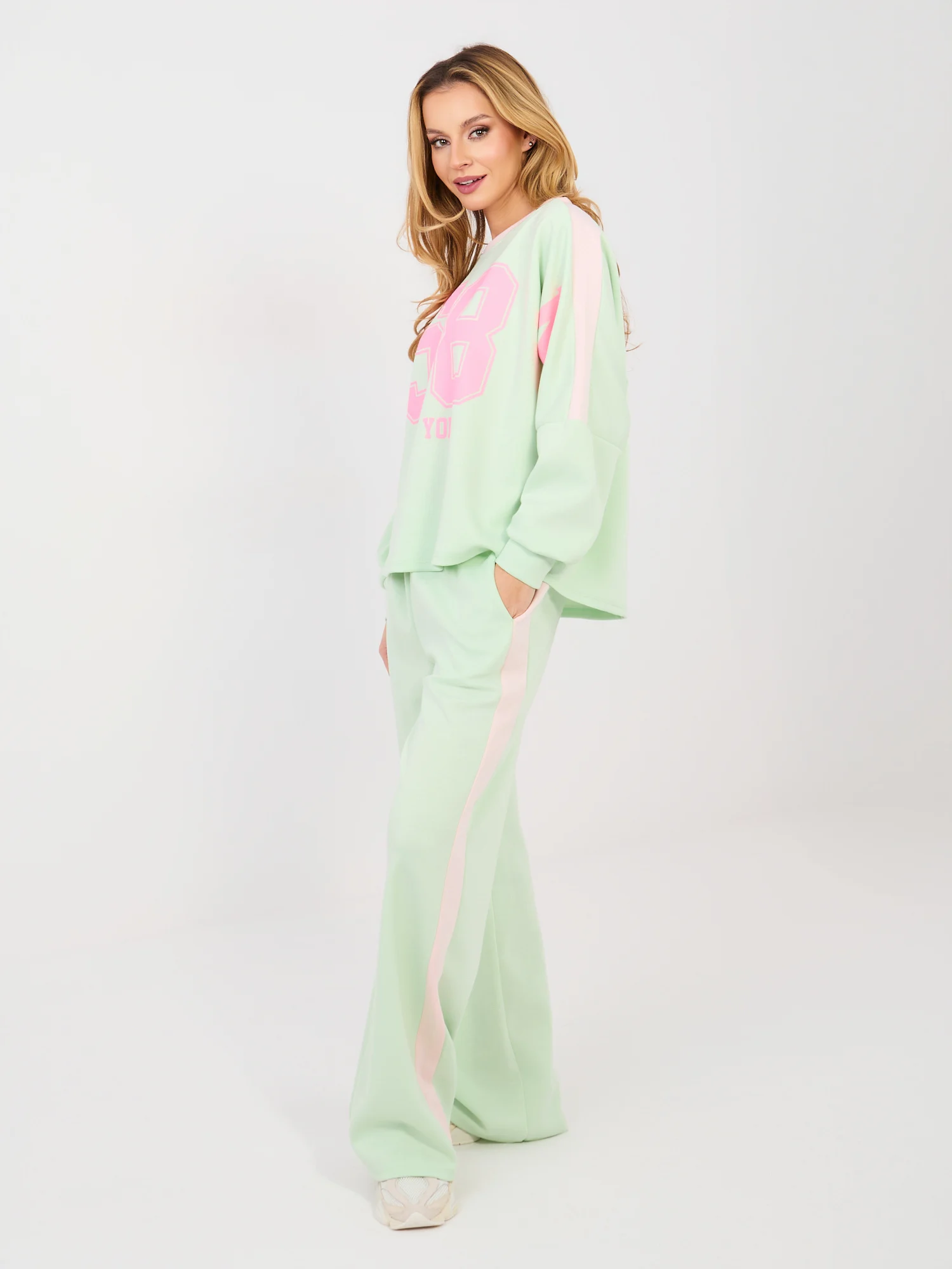 Compleu Dama Maneca lunga, Larga, RUE PARIS, Verde Casual - imagine 3