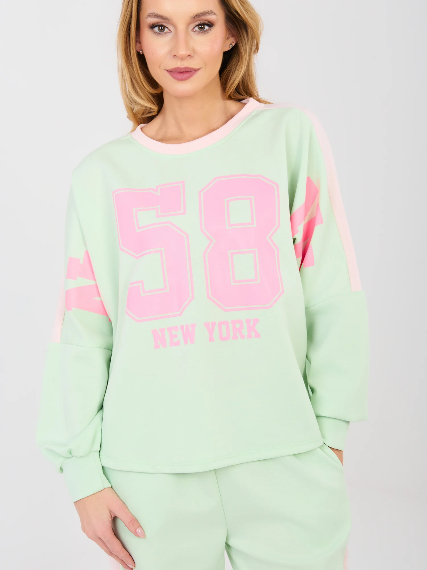 Compleu Dama Maneca lunga, Larga, RUE PARIS, Verde Casual - imagine 4