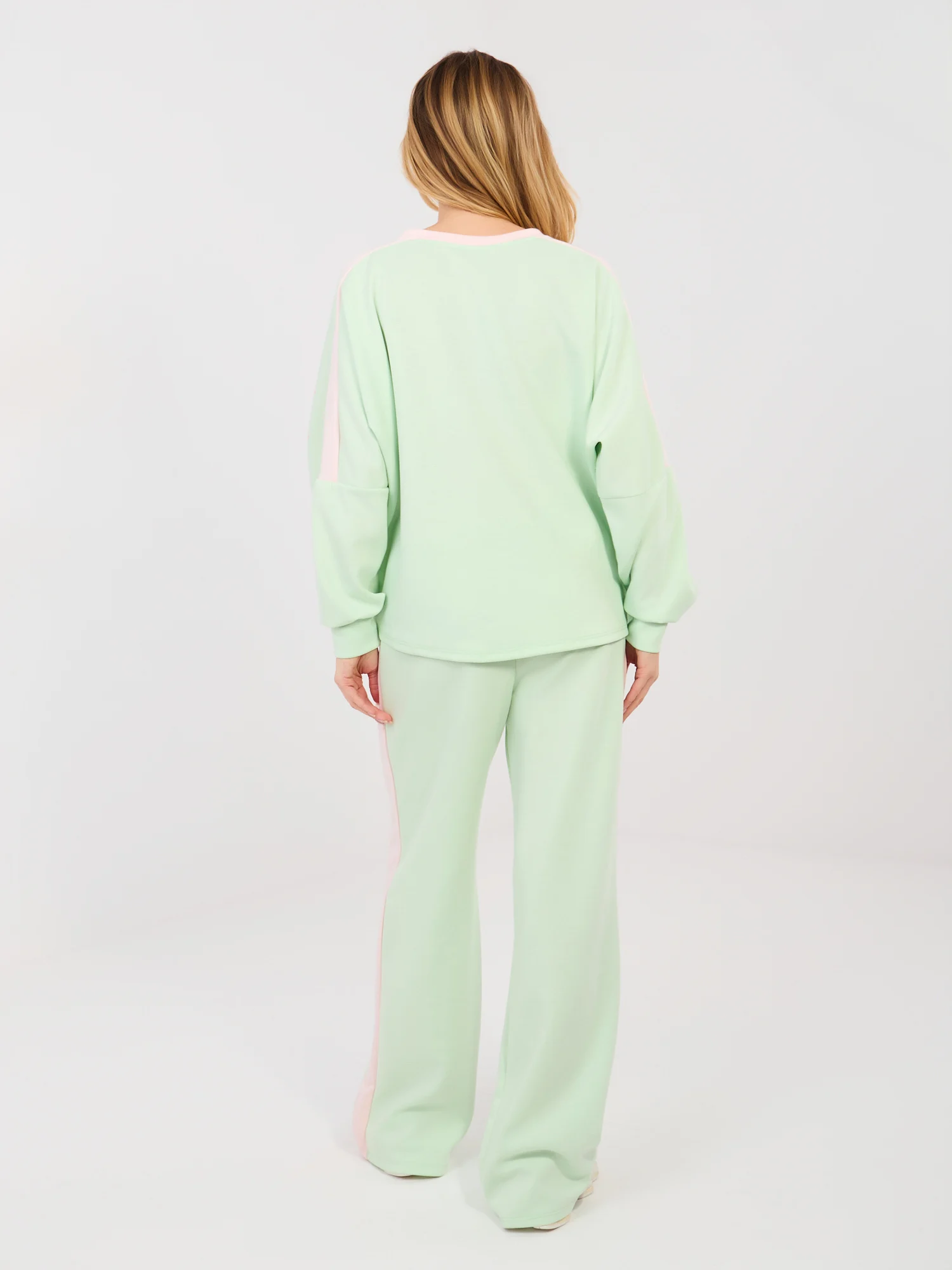 Compleu Dama Maneca lunga, Larga, RUE PARIS, Verde Casual - imagine 6
