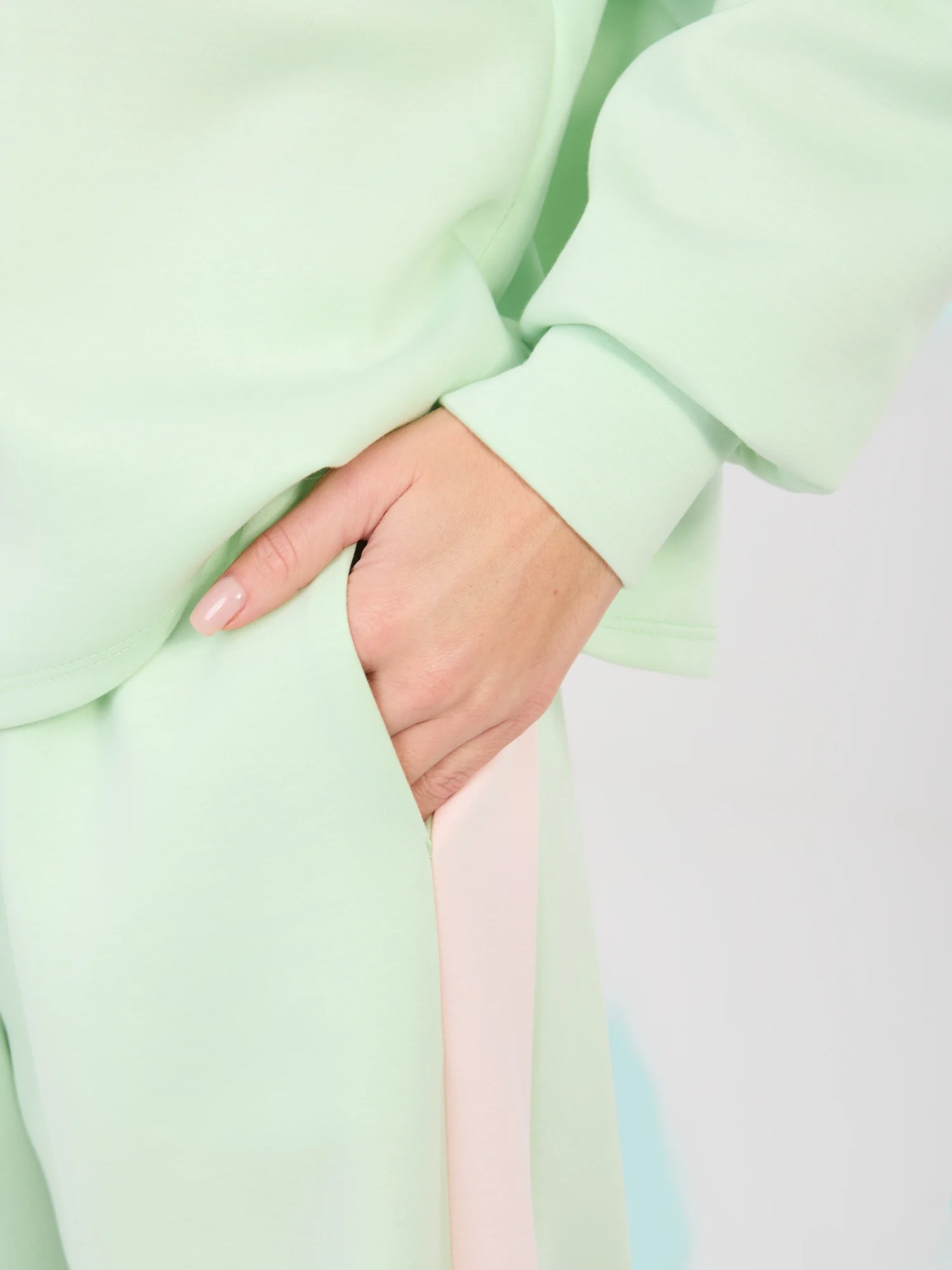 Compleu Dama Maneca lunga, Larga, RUE PARIS, Verde Casual - imagine 2