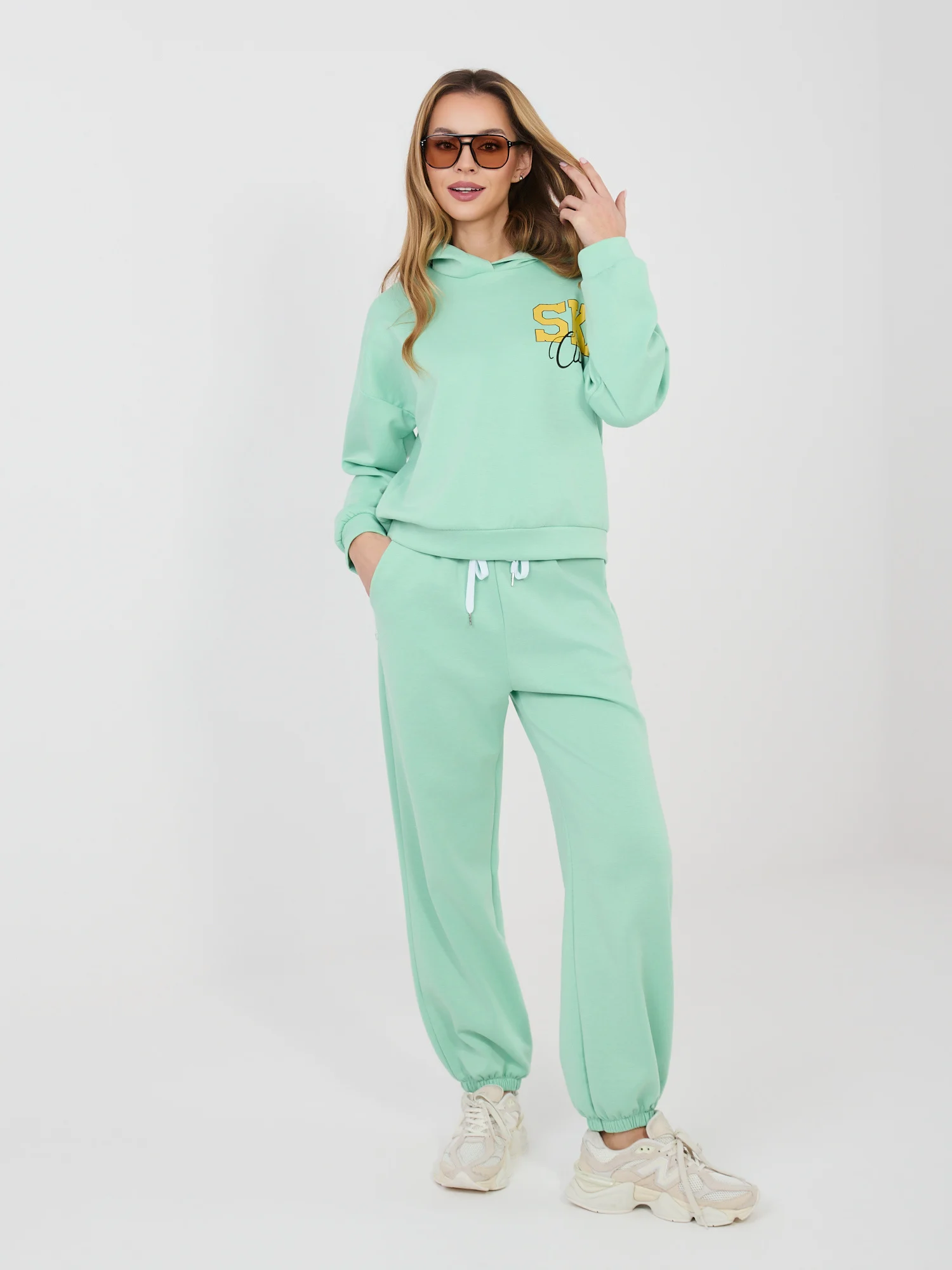 Compleu Dama Maneca lunga, Mansete elastice, RUE PARIS, Verde - imagine 2