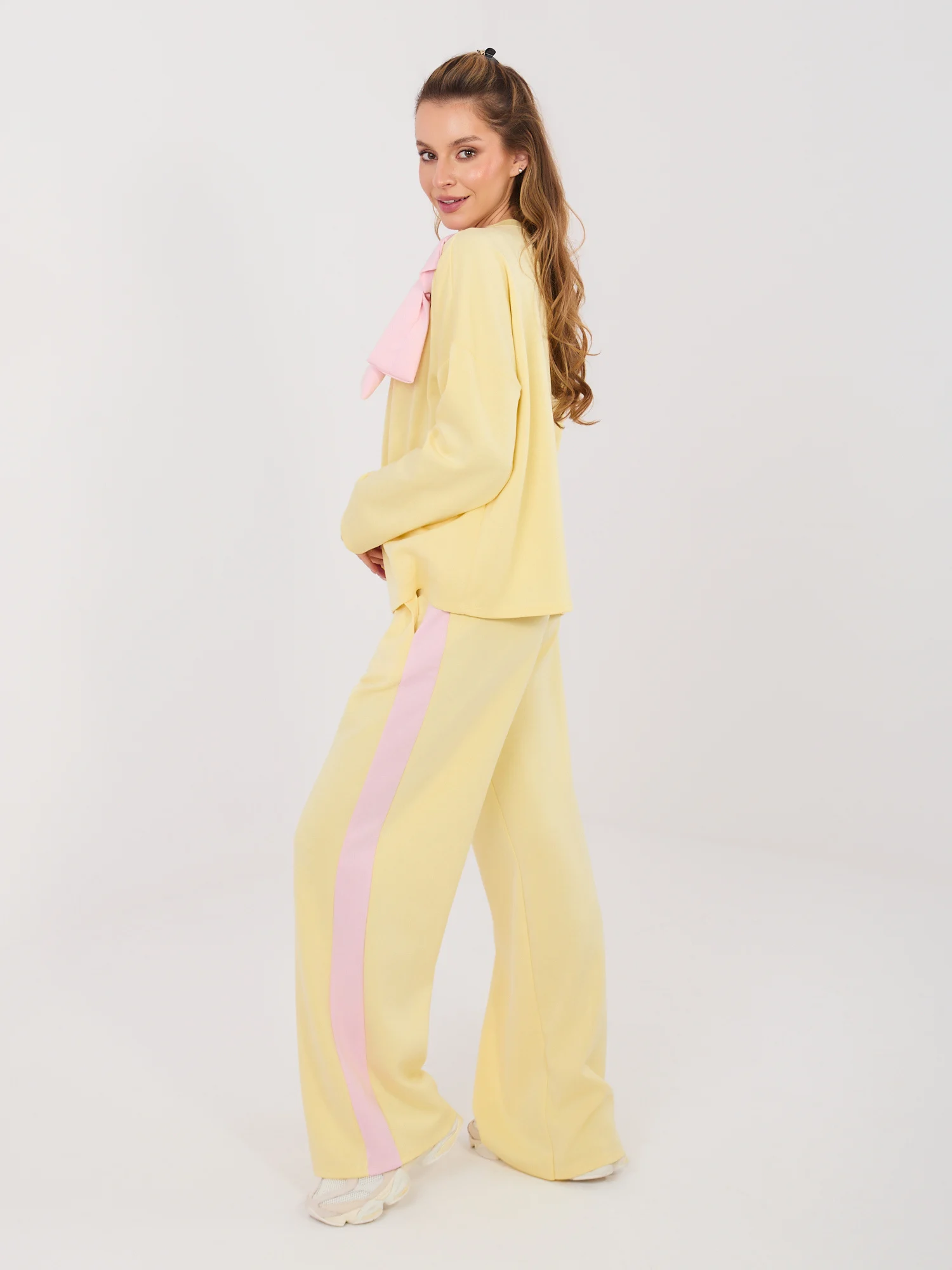 Compleu Dama Maneca lunga, Larga, RUE PARIS, Galben Casual - imagine 7