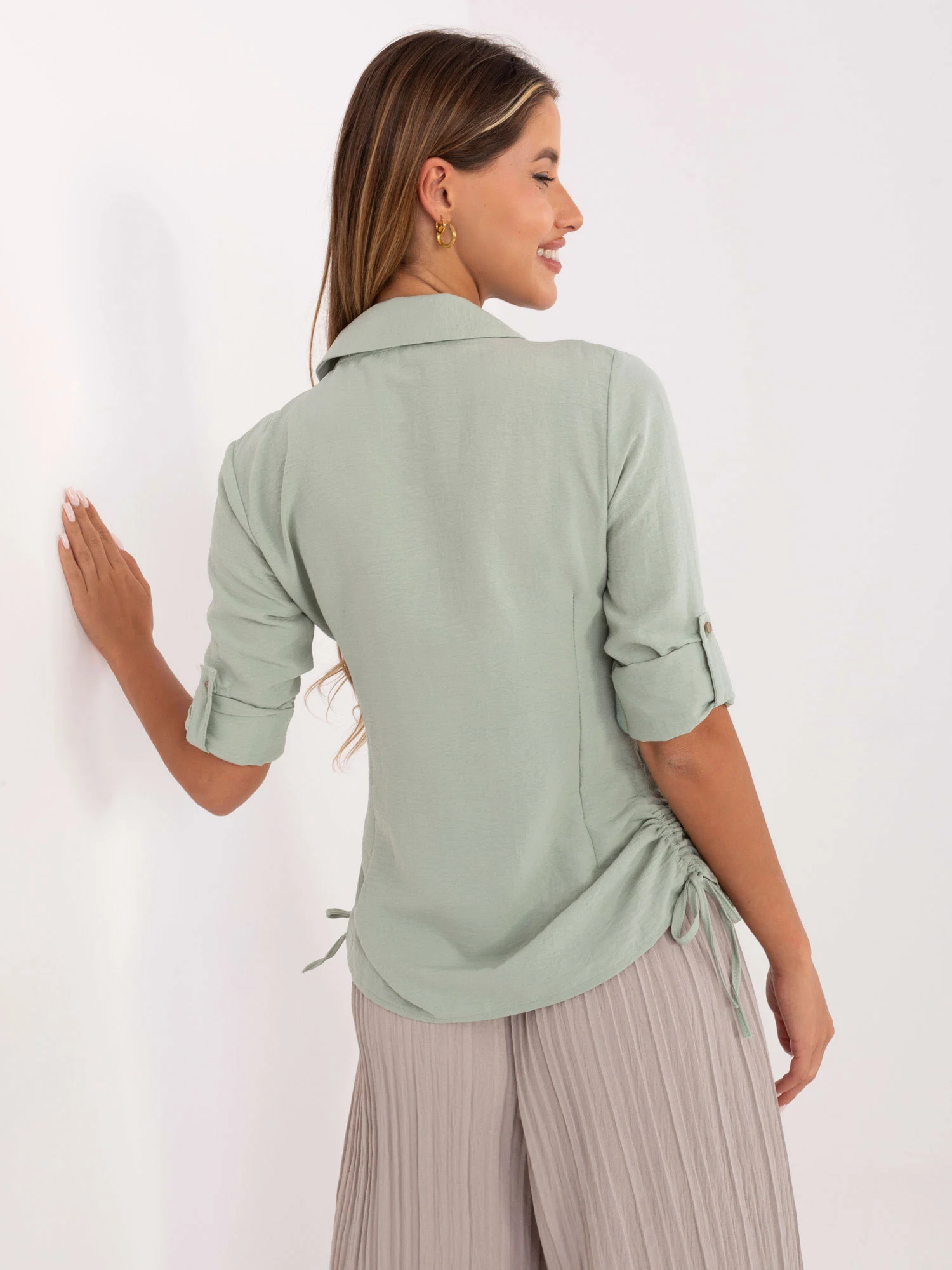 Camasa Dama Maneca lunga, Guler inalt, RUE PARIS, Fistic Eleganta Office - imagine 2