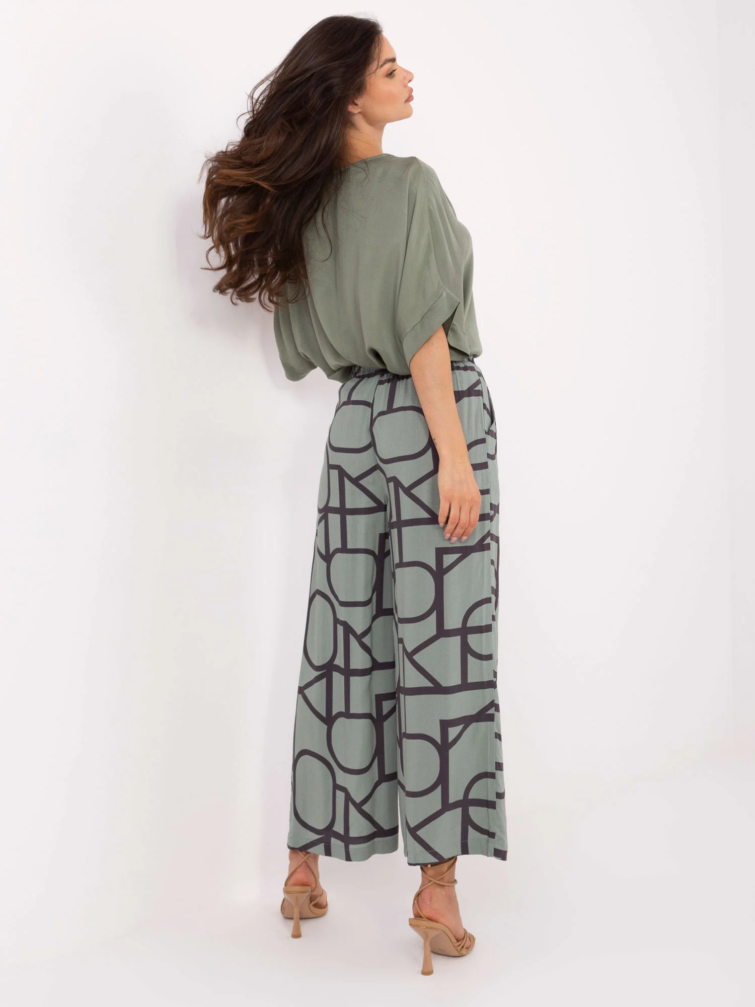 Pantaloni Dama Larga, Guler inalt, Sublevel, Fistic Casual Marimi Mari - imagine 4