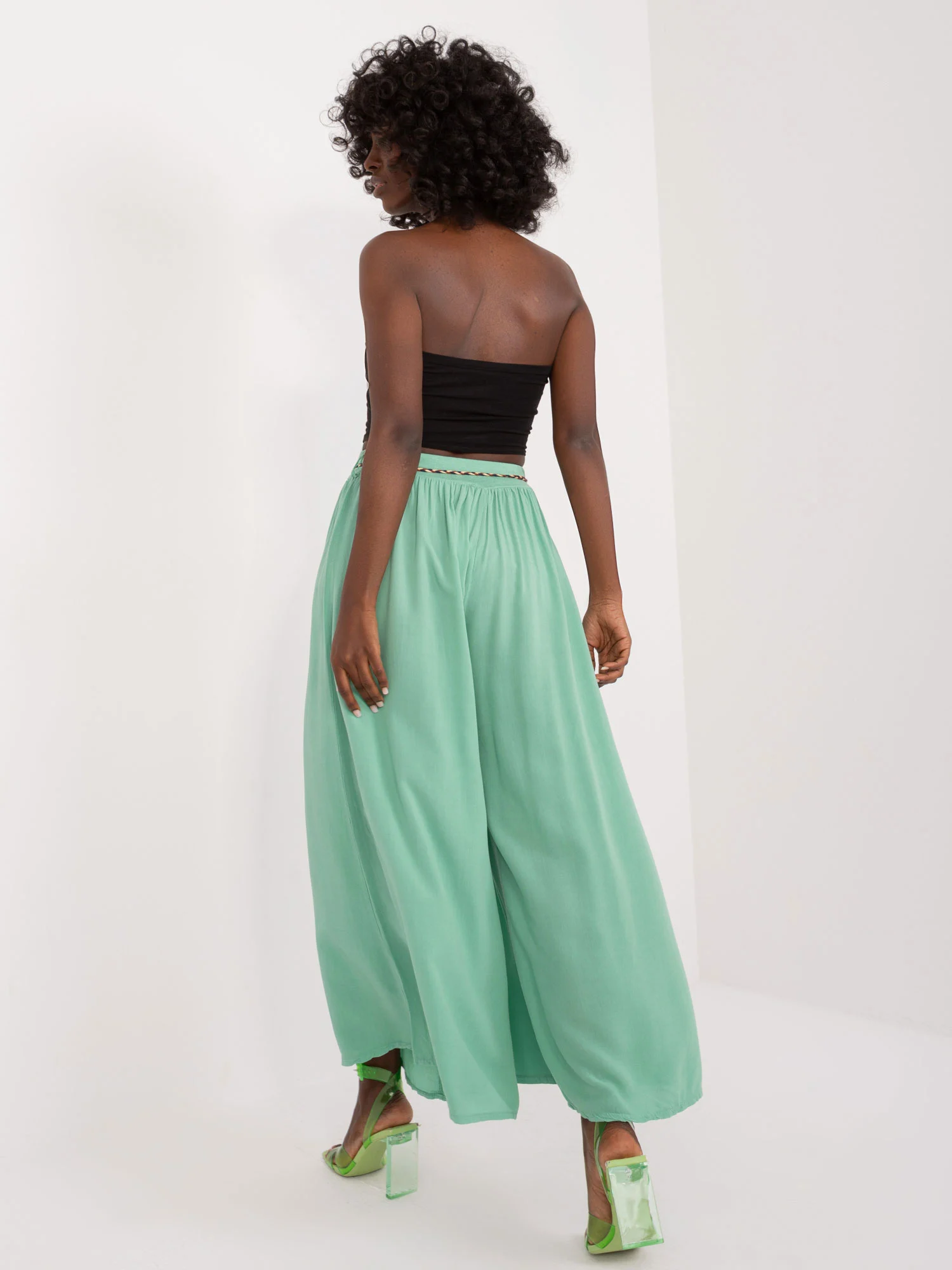 Pantaloni Dama Larga, Guler inalt, Och Bella, Fistic Casual - Image 3