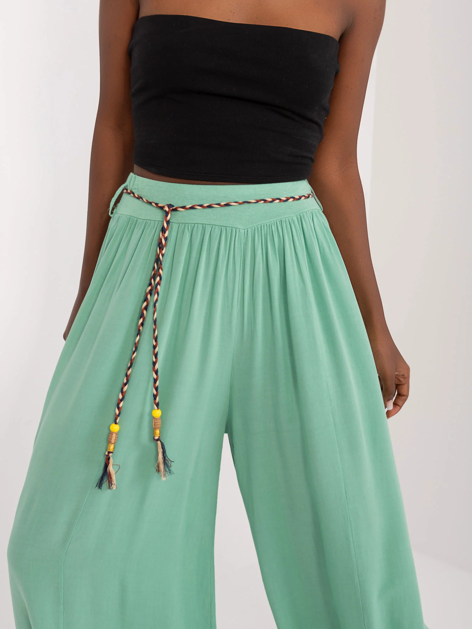 Pantaloni Dama Larga, Guler inalt, Och Bella, Fistic Casual - Image 4